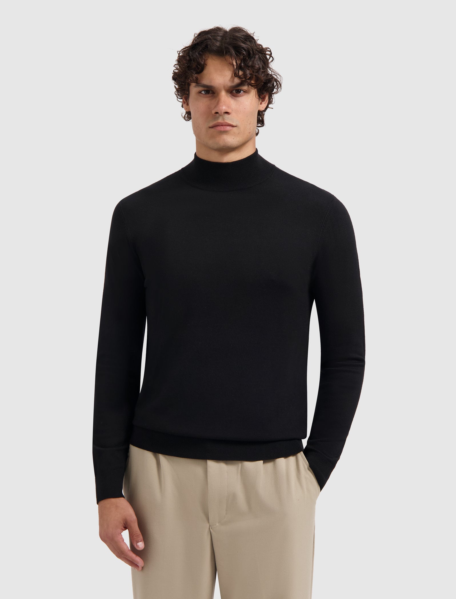 Essential Knit Mockneck Sweater | Black