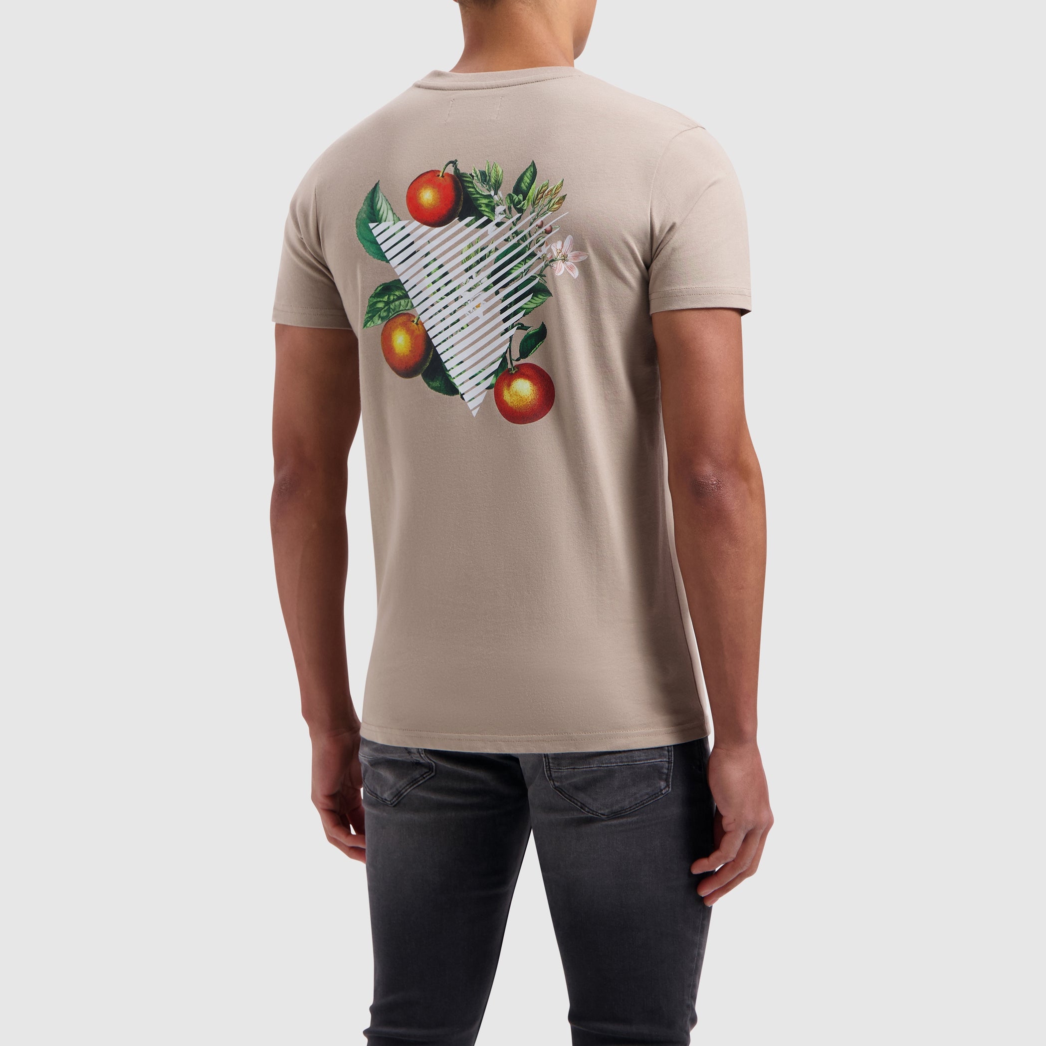 Triangle Orange Branch T-shirt | Taupe