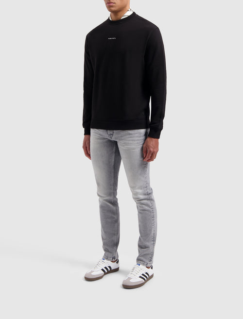 Brushstroke Initial Sweater | Black