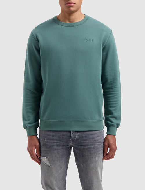 Tonal Embroidered Sweater | Faded Green