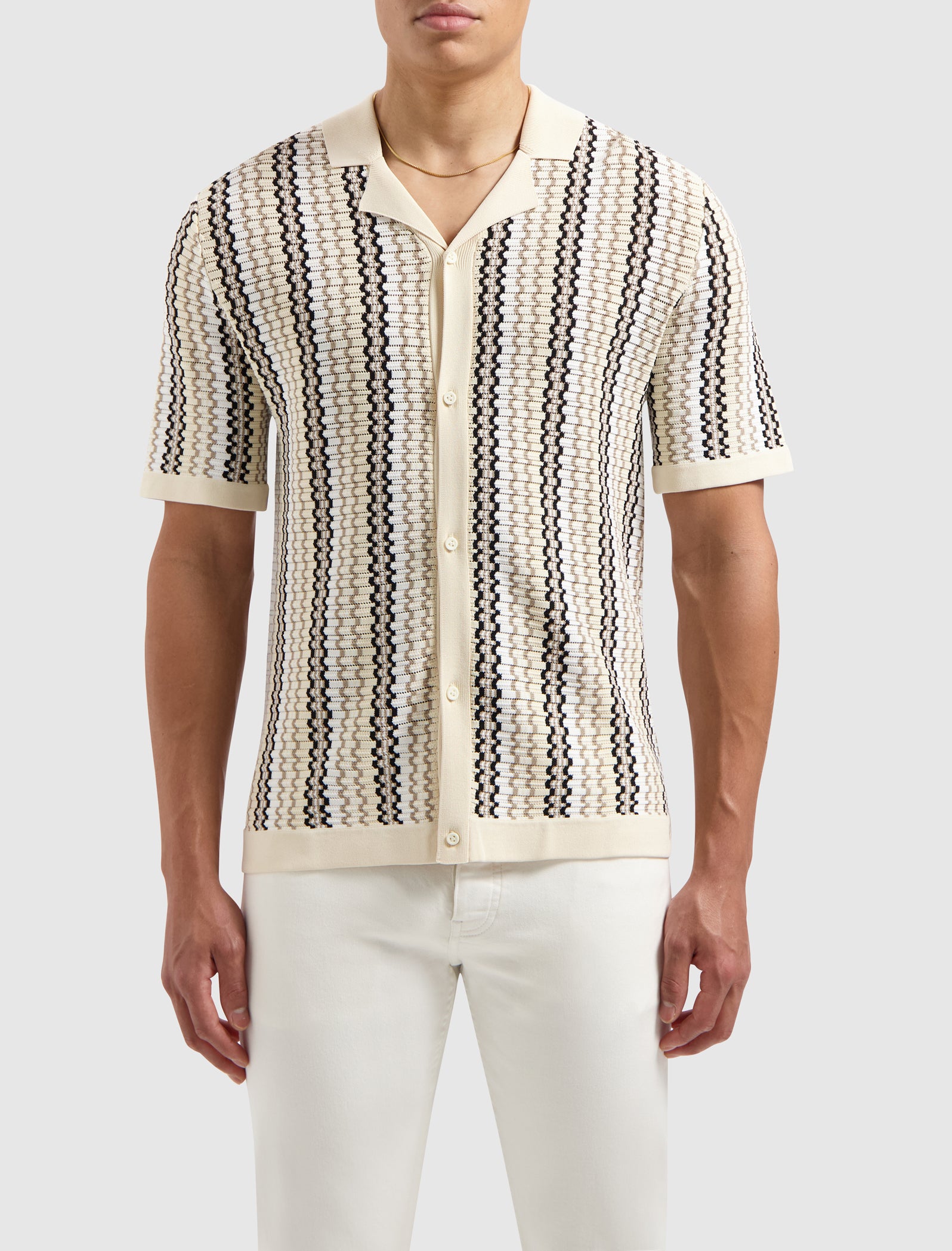 Ajour Knitwear Shirt | Sand