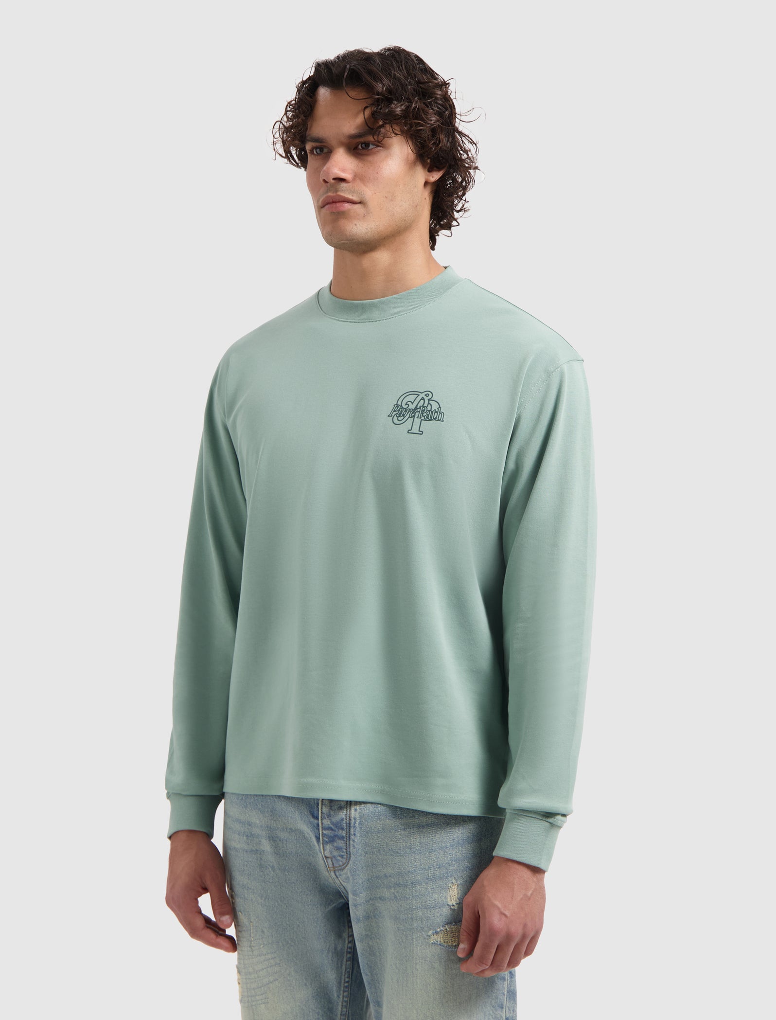 Initials Longsleeve T-shirt | Army Green