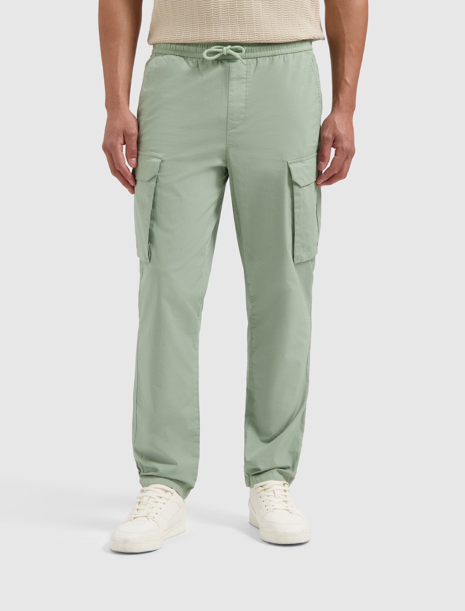 Cotton Stretch Cargo Pants | Army Green