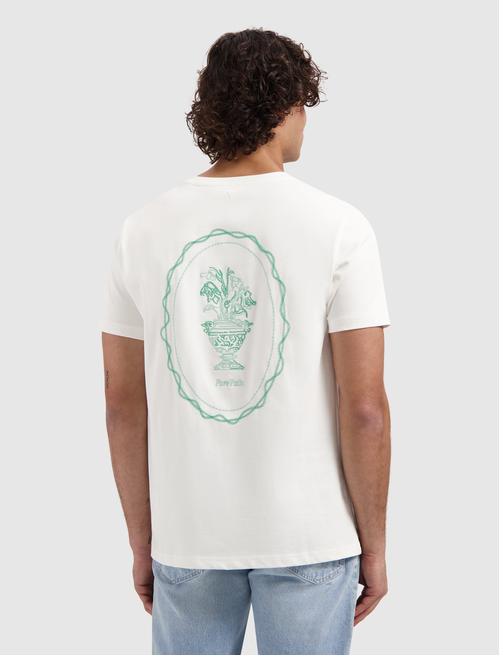 Embroidered Vase T-shirt | Off White