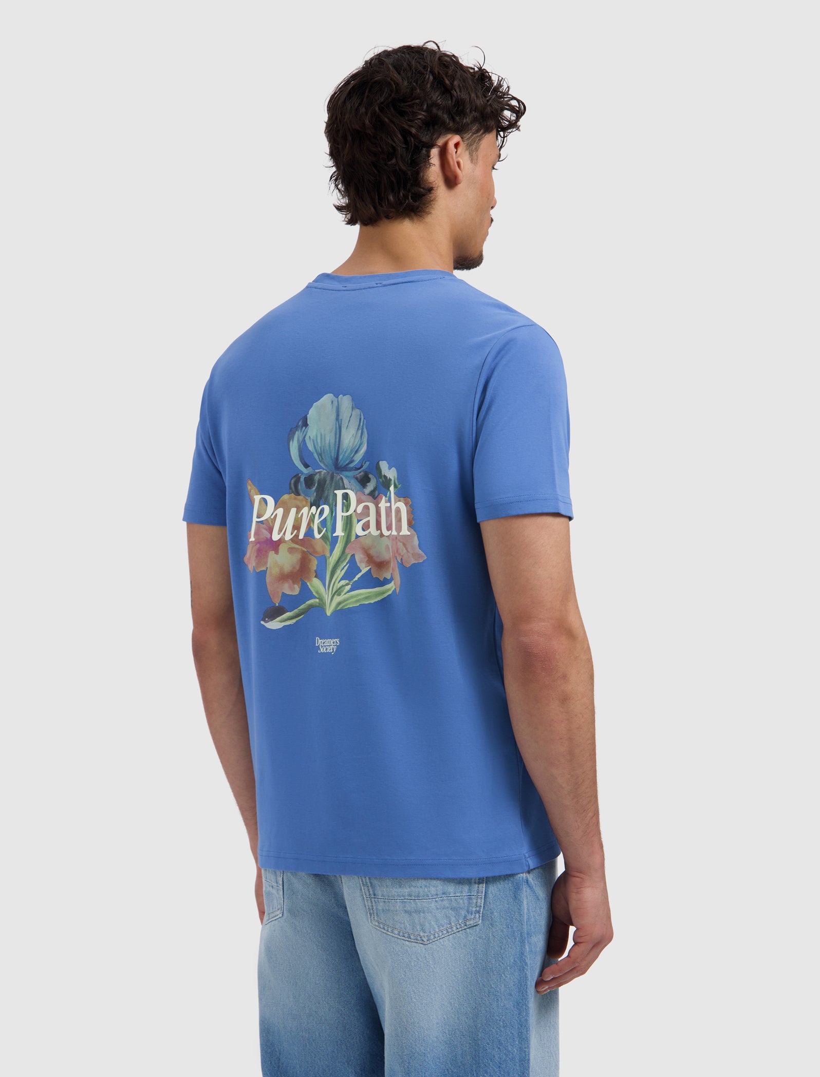 Trio of Flowers T-shirt | Faded Cobalt