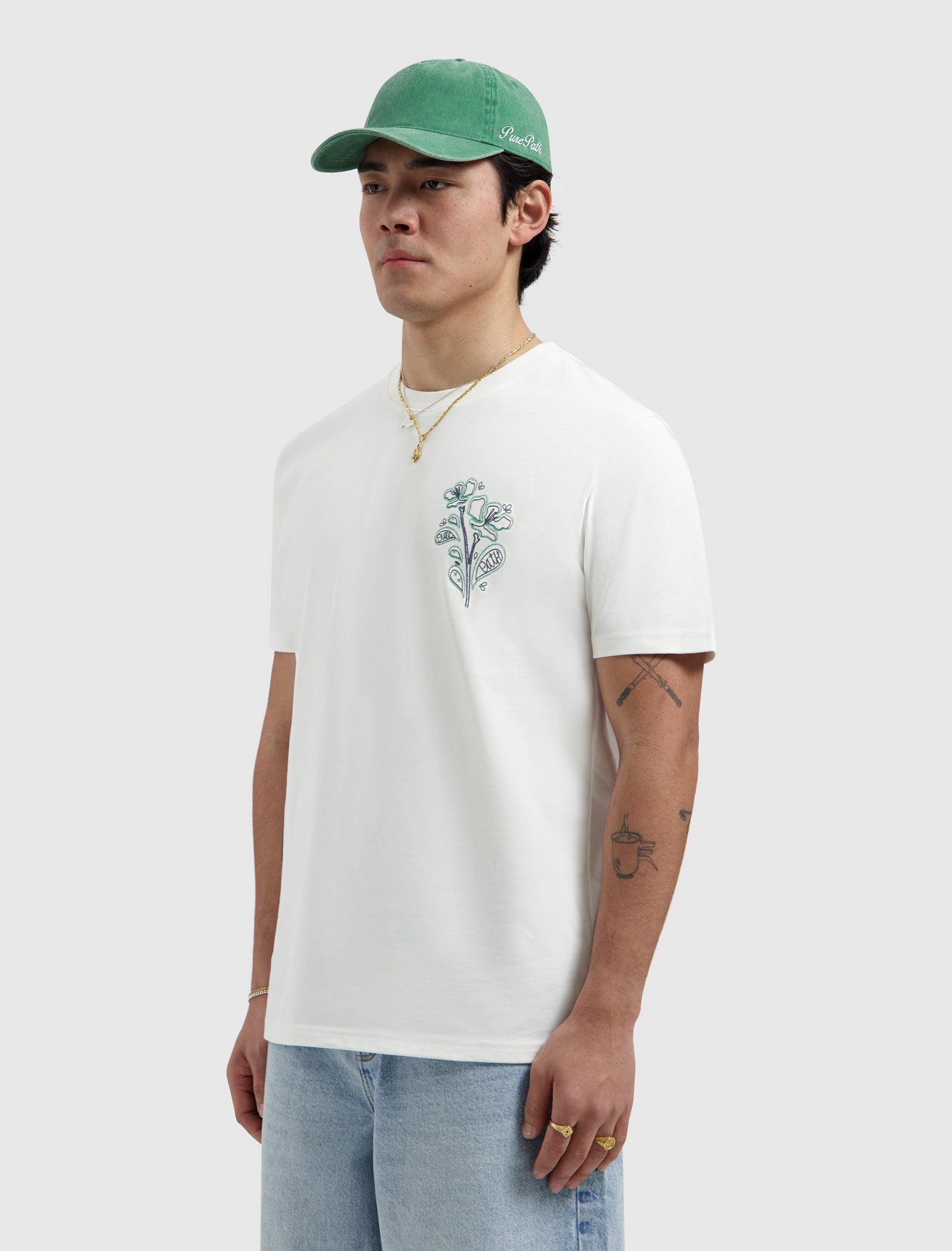 Embroidered Flower T-shirt | Off White