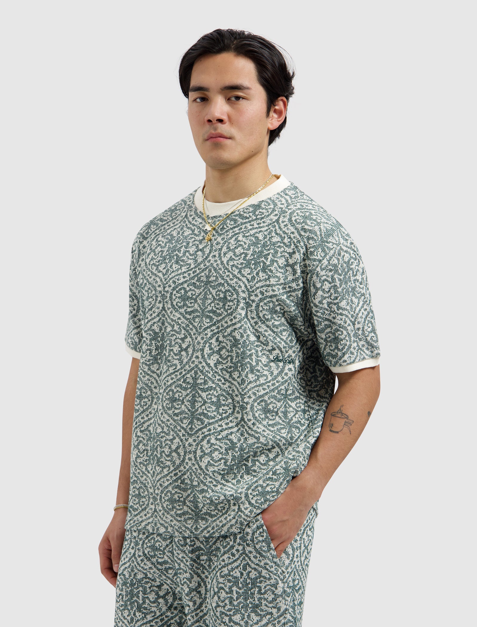 Jacquard T-shirt | Emerald