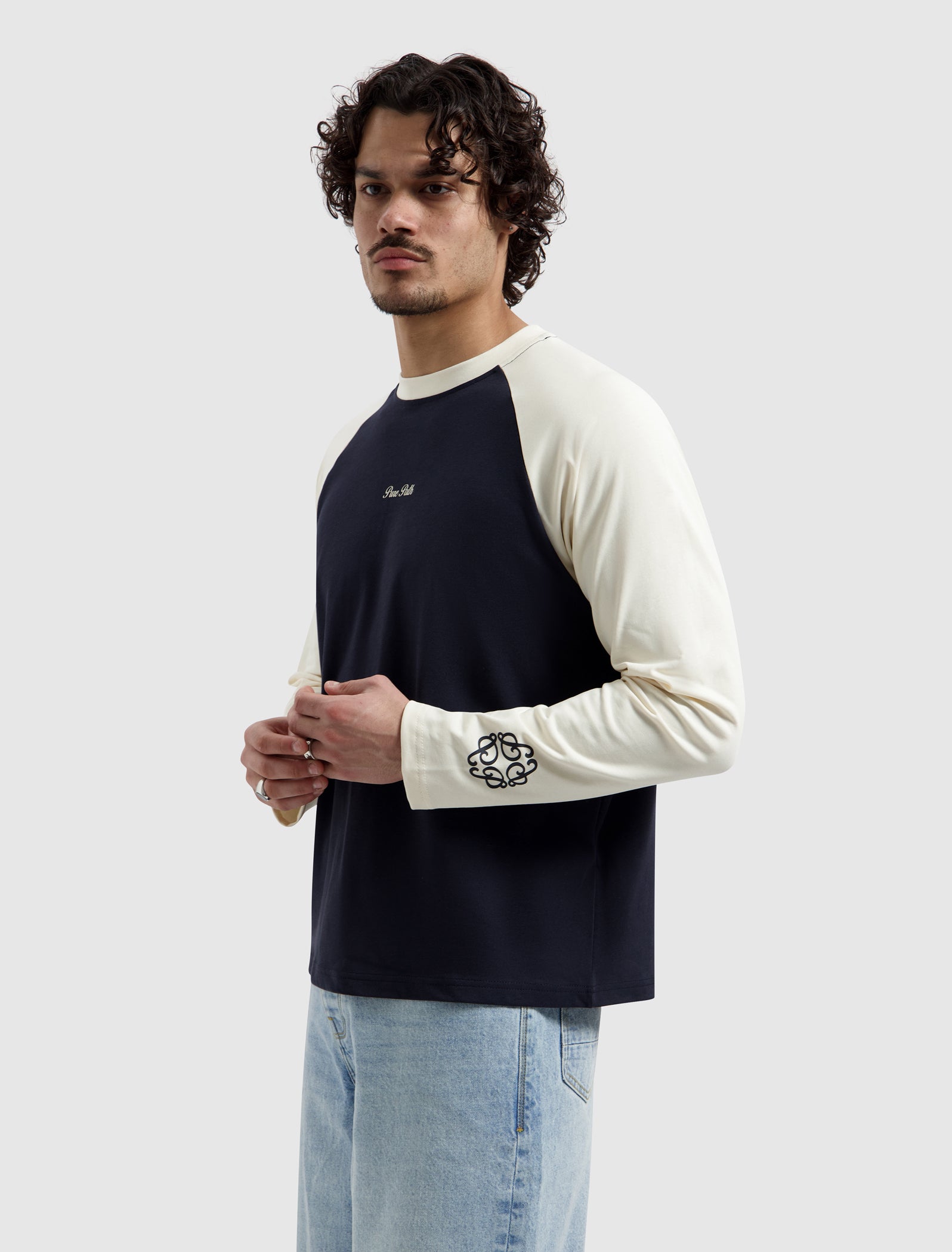 Two-tone Society Longsleeve T-shirt | Dark Navy