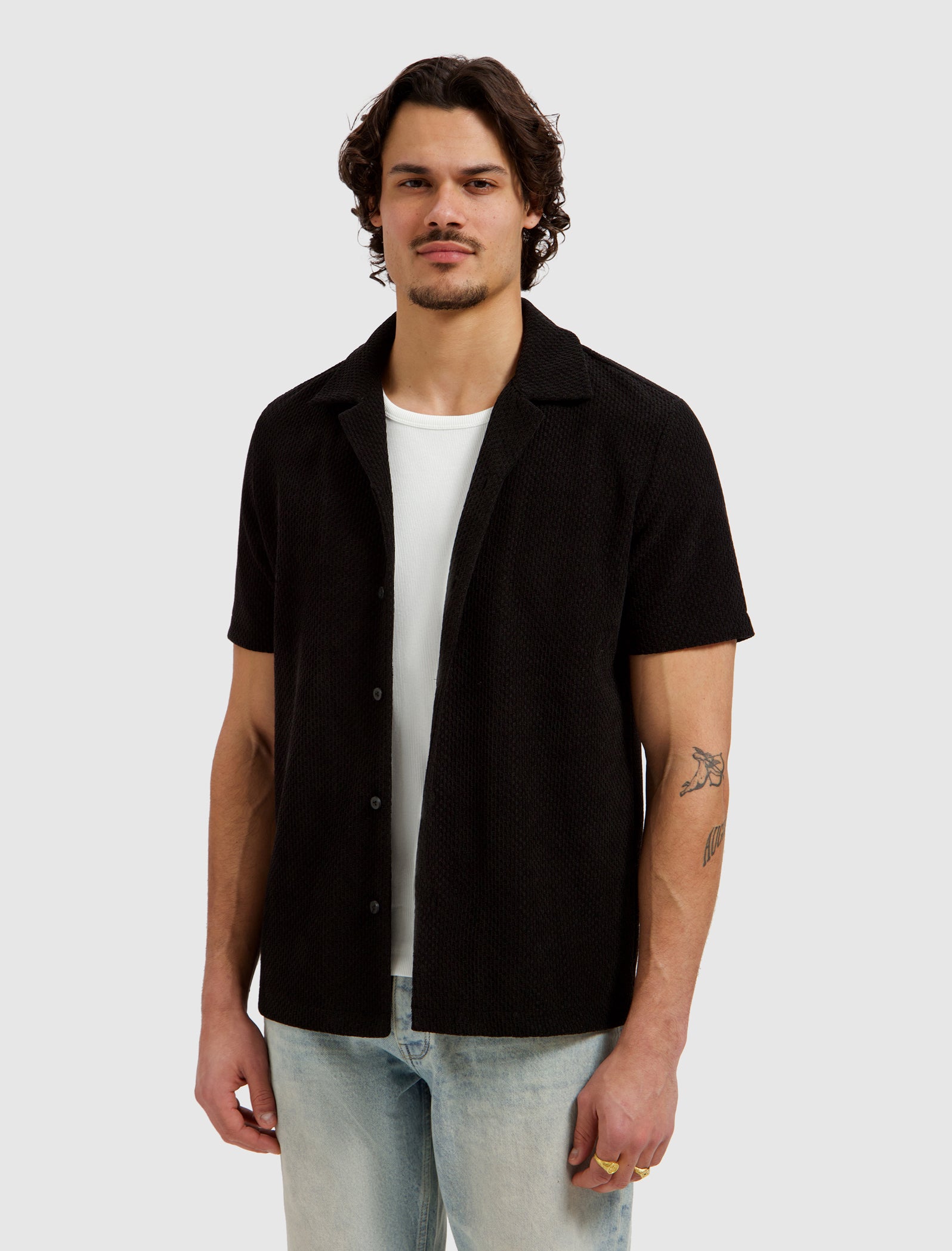 Honeycomb Shortsleeve Shirt | Black