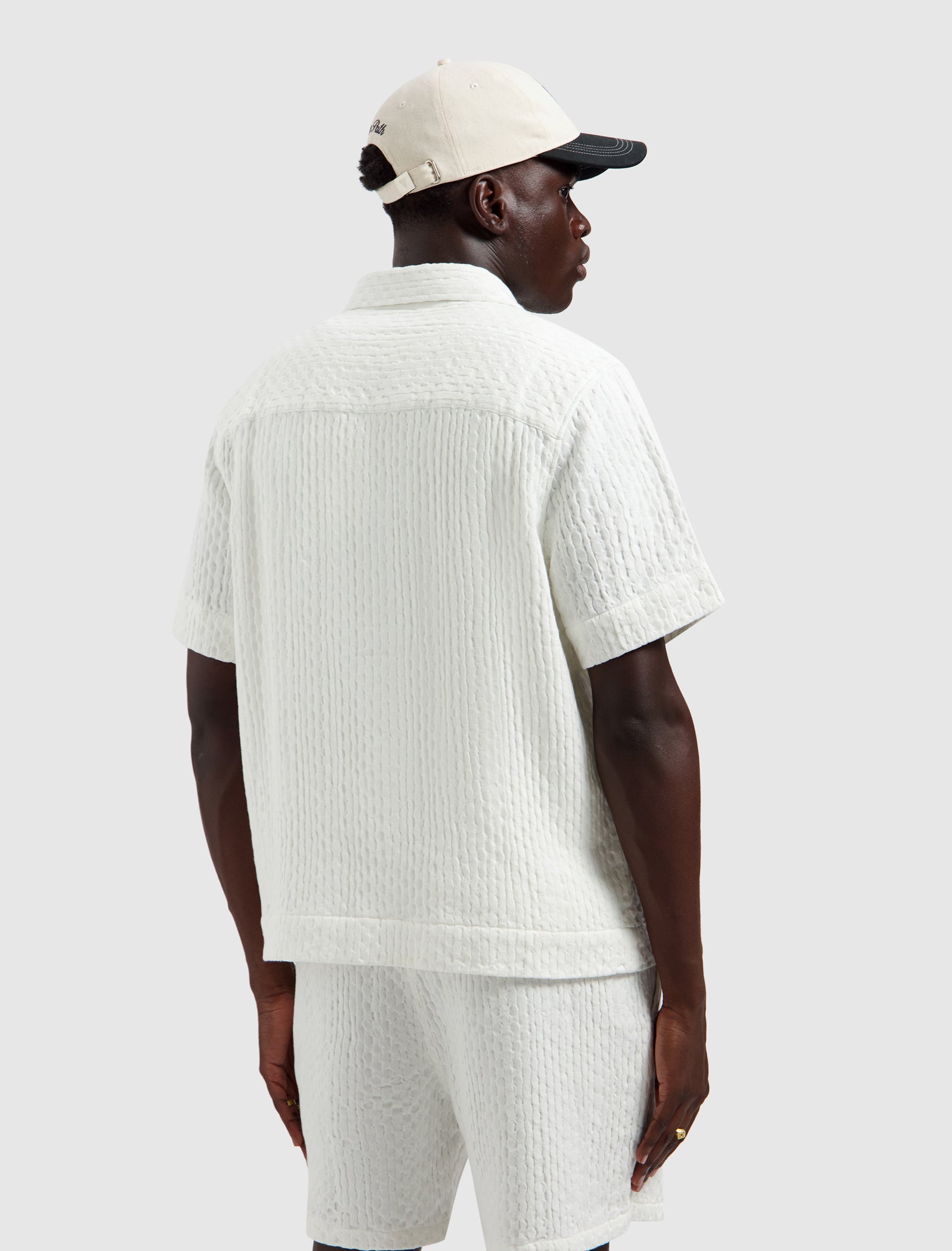 Structured Dobby Weave Shortsleeve Shirt | Off White