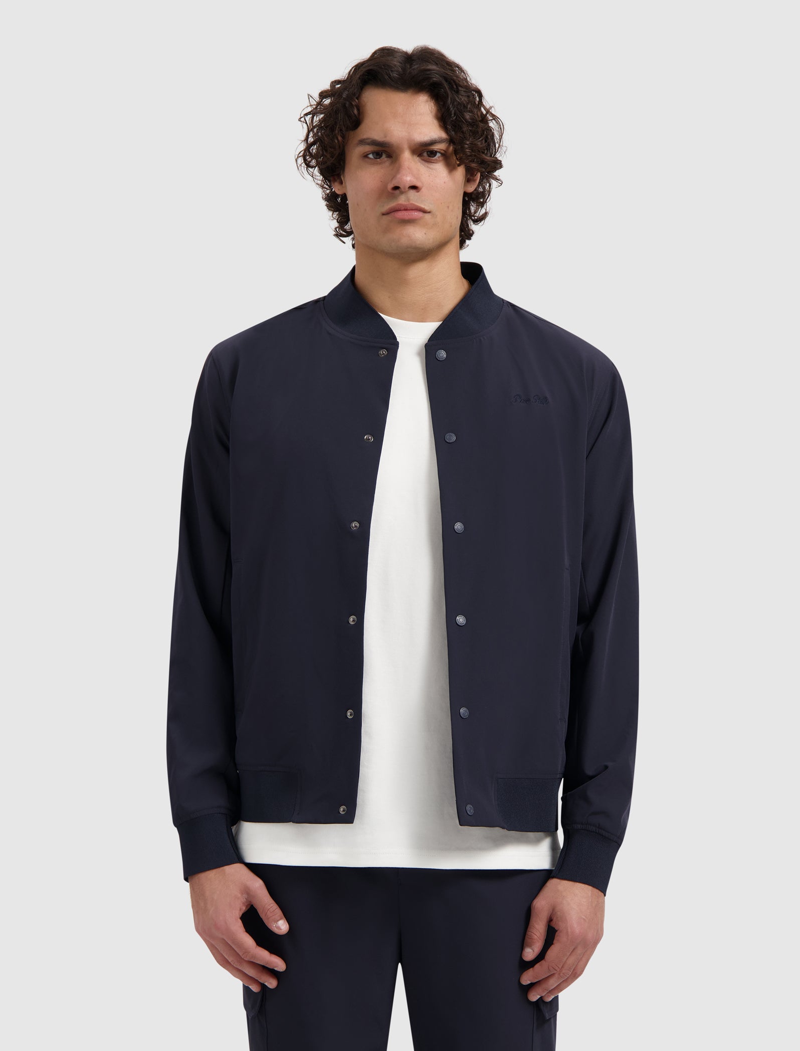Travel Stretch Bomber Jacket | Dark Navy