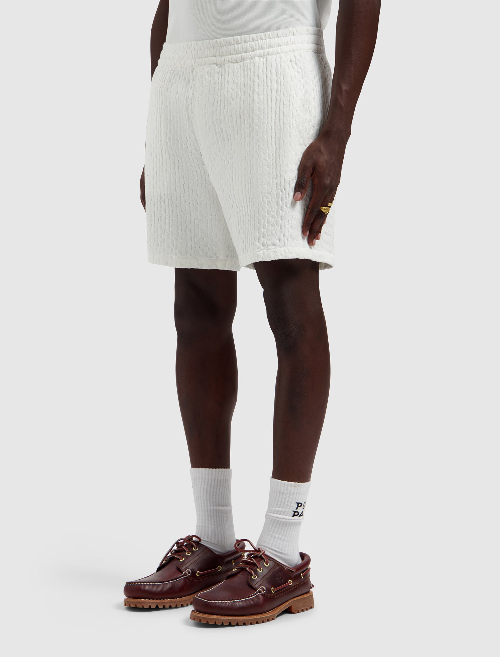 Structured Dobby Weave Shorts | Off White