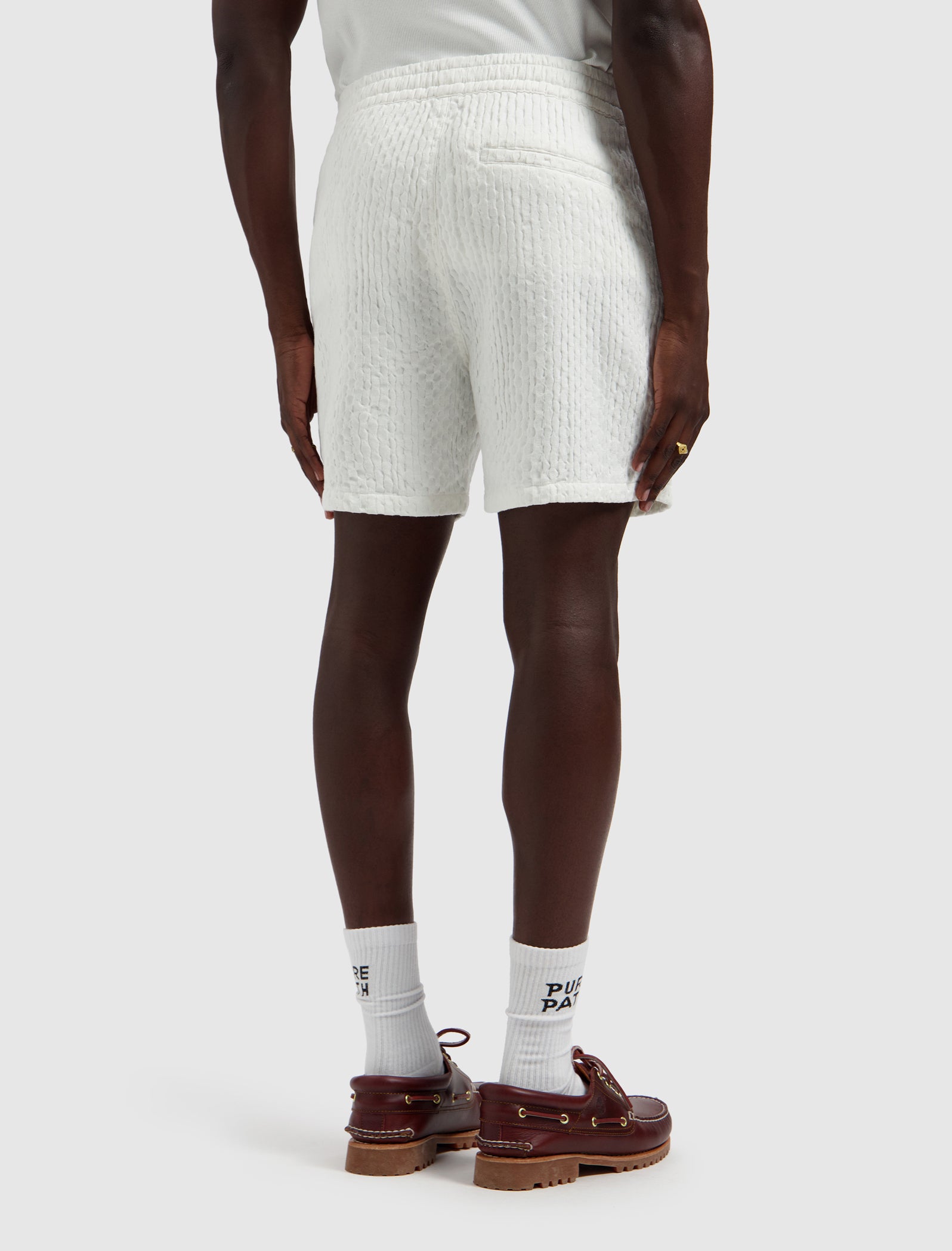 Structured Dobby Weave Shorts | Off White