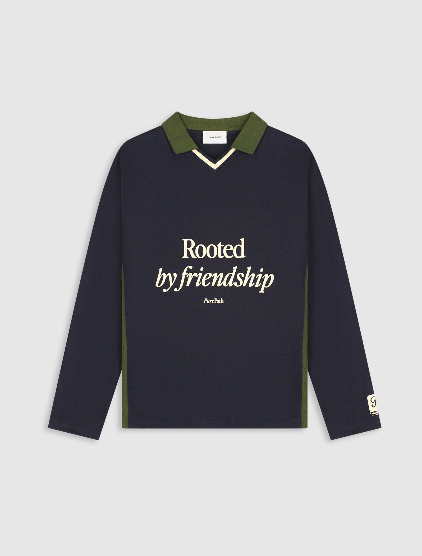 Rooted By Friendship Longsleeve Polo | Dark Navy