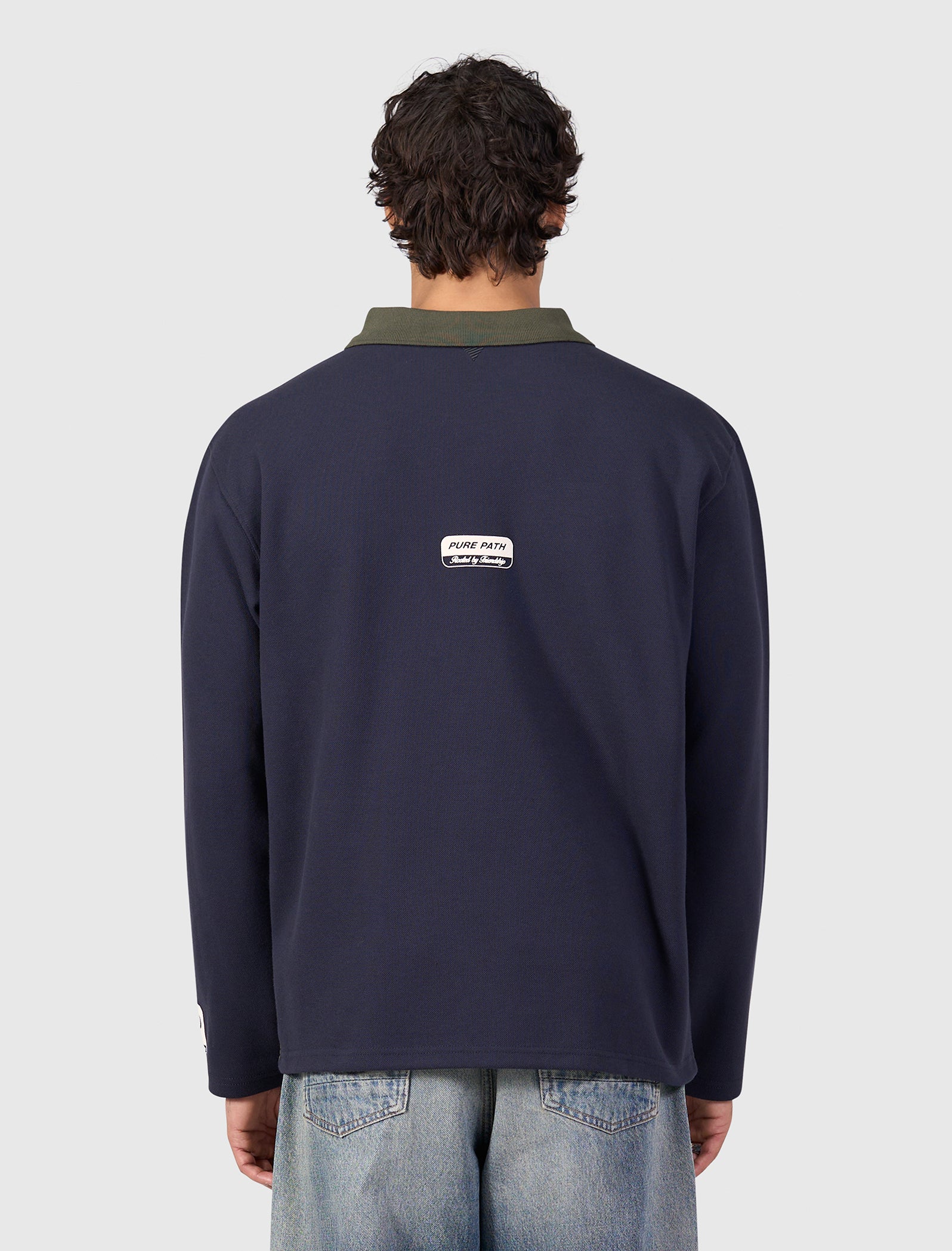 Rooted By Friendship Longsleeve Polo | Dark Navy