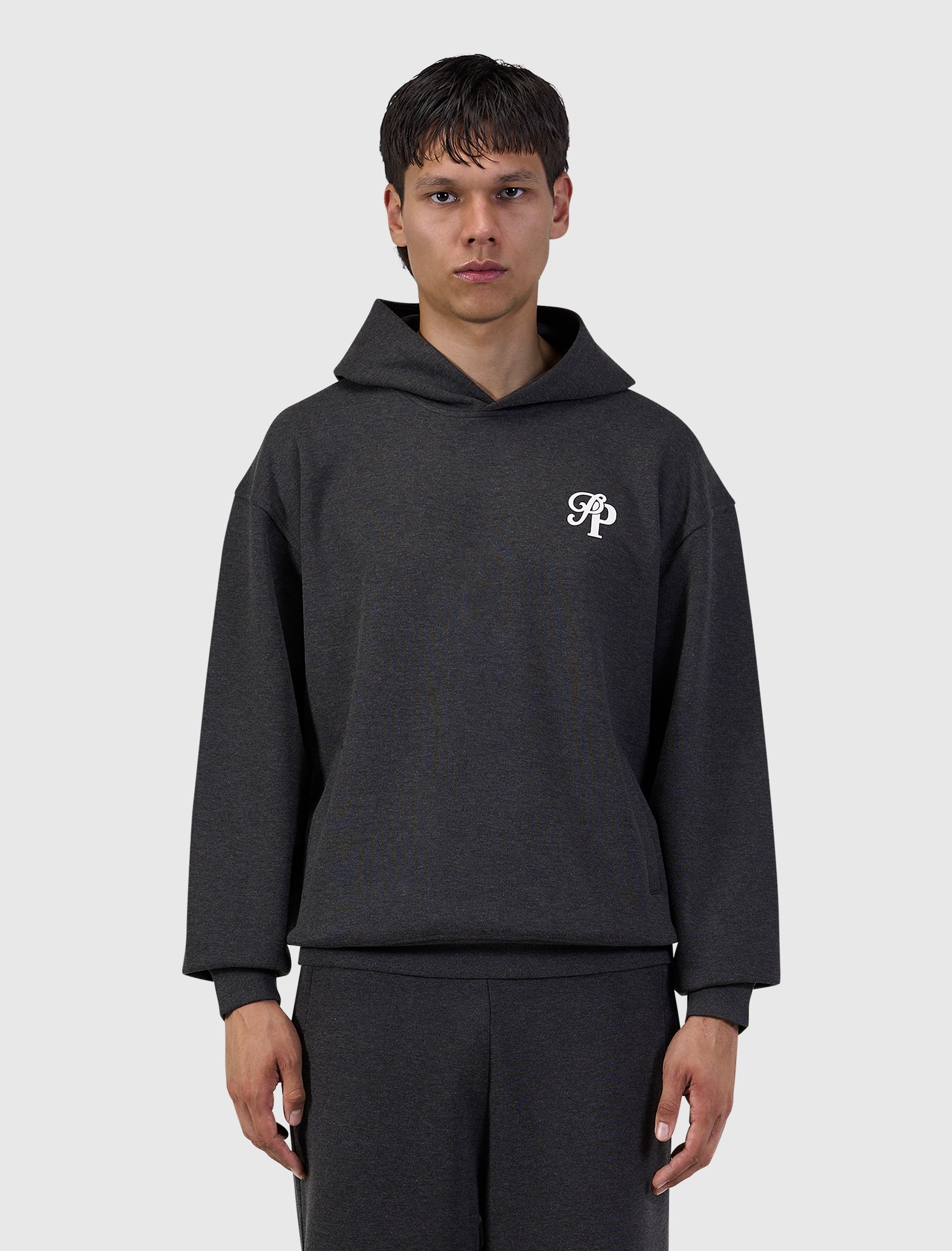Initials Interlock Hoodie | Black