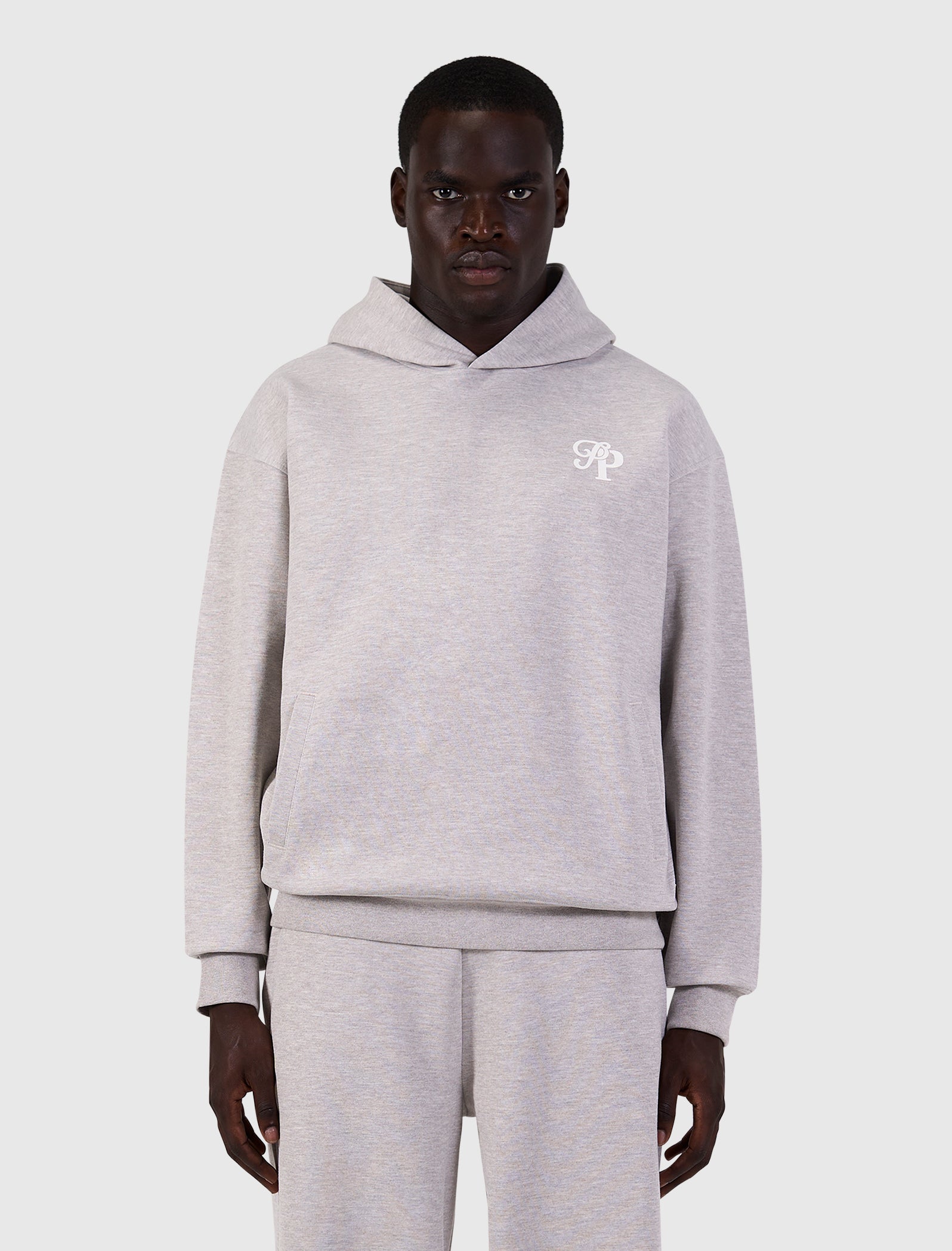 Initials Interlock Hoodie | Taupe