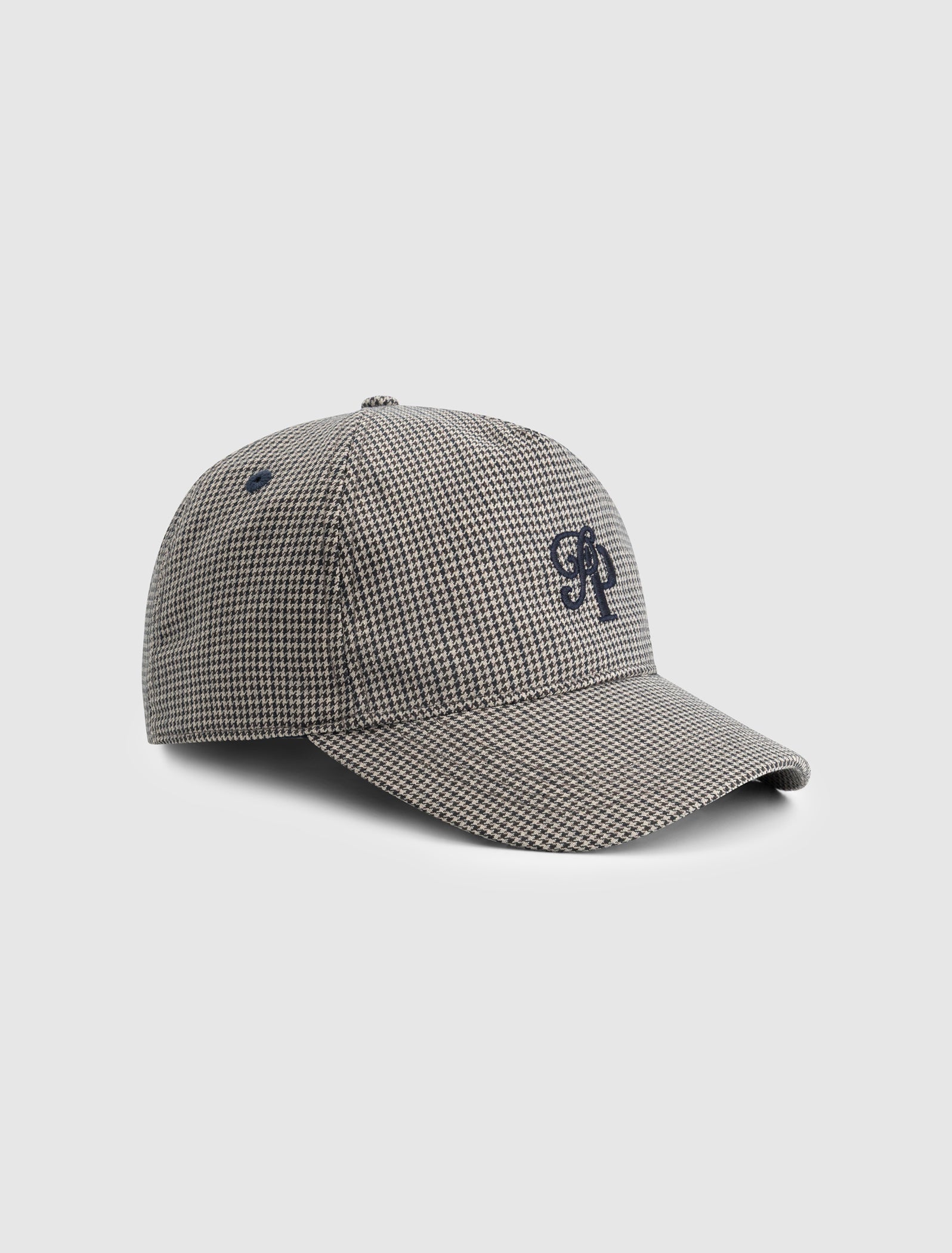 Initials Houndstooth Cap | Ecru