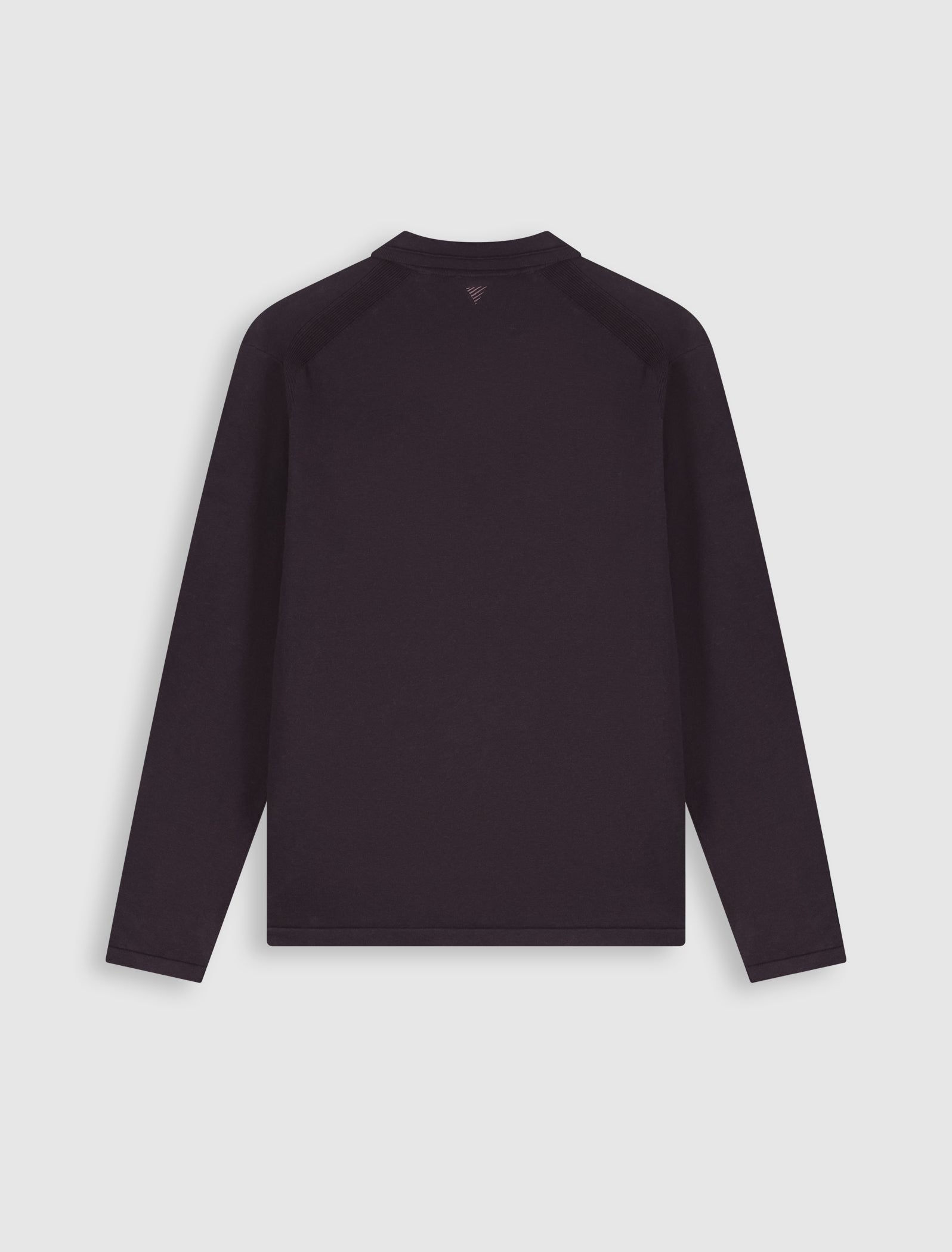 Flat Knit Longsleeve Polo | Dark Brown
