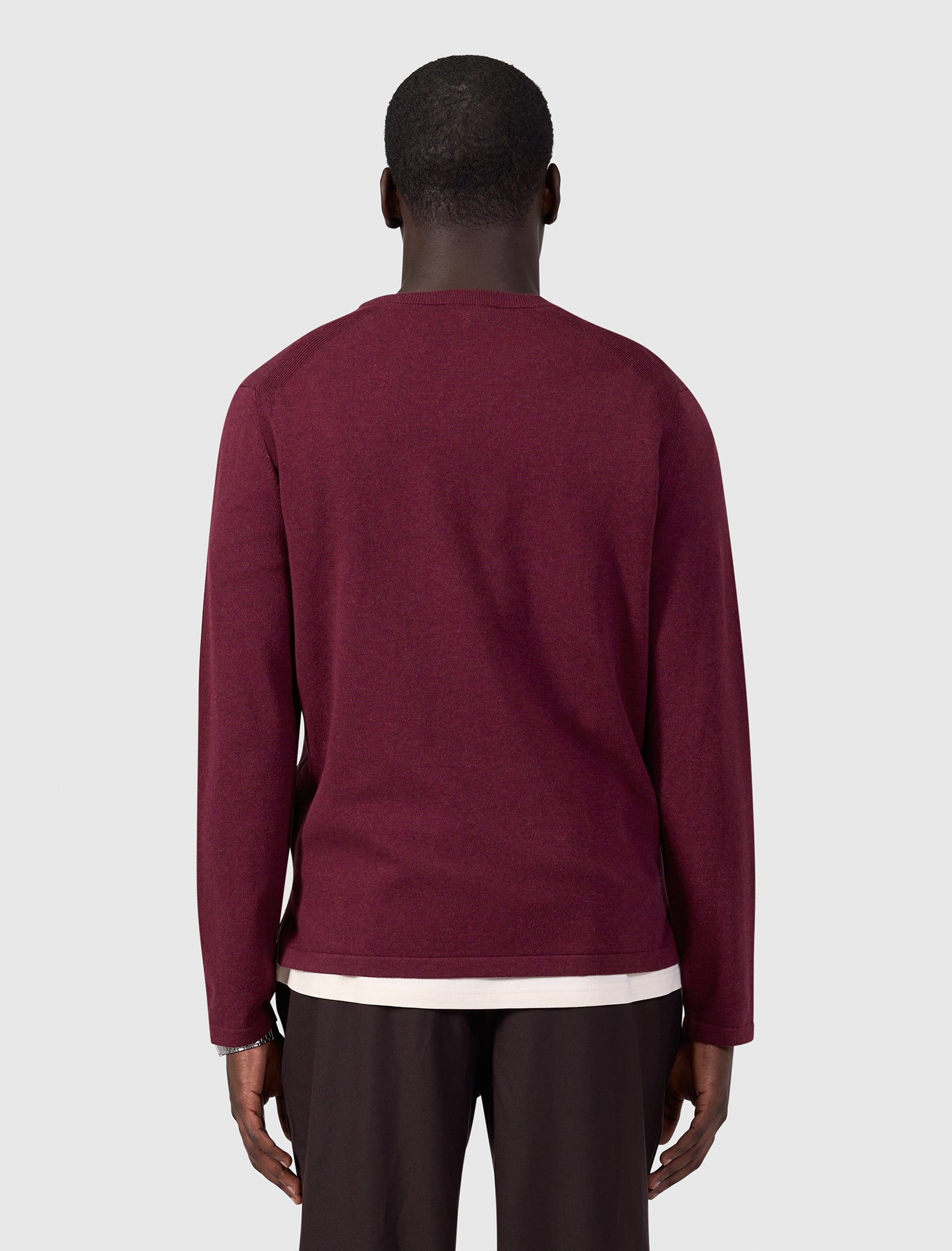 Flat Knit Sweater | Wine Red