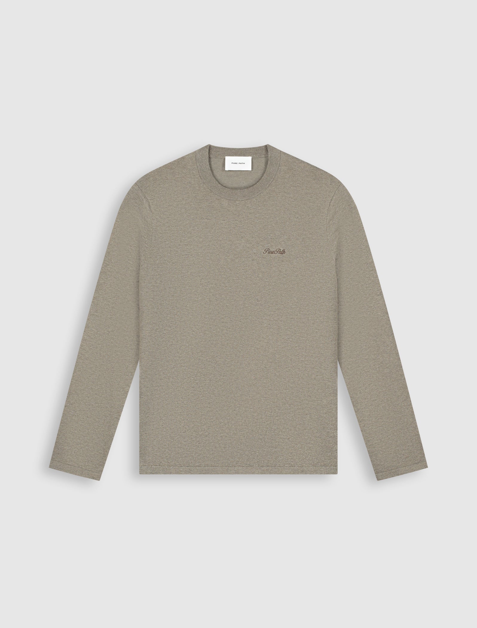 Flat Knit Sweater | Taupe Melange