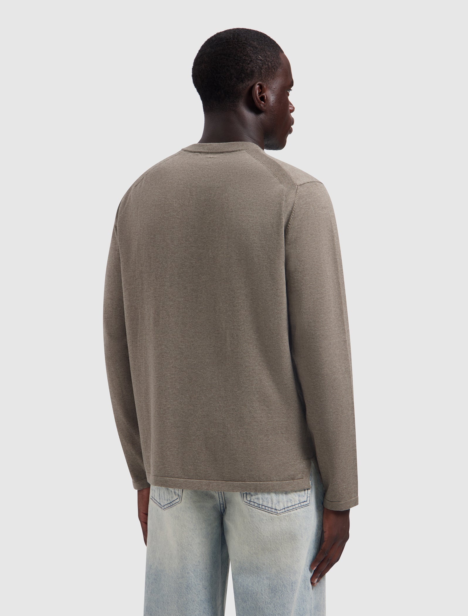 Flat Knit Sweater | Taupe Melange