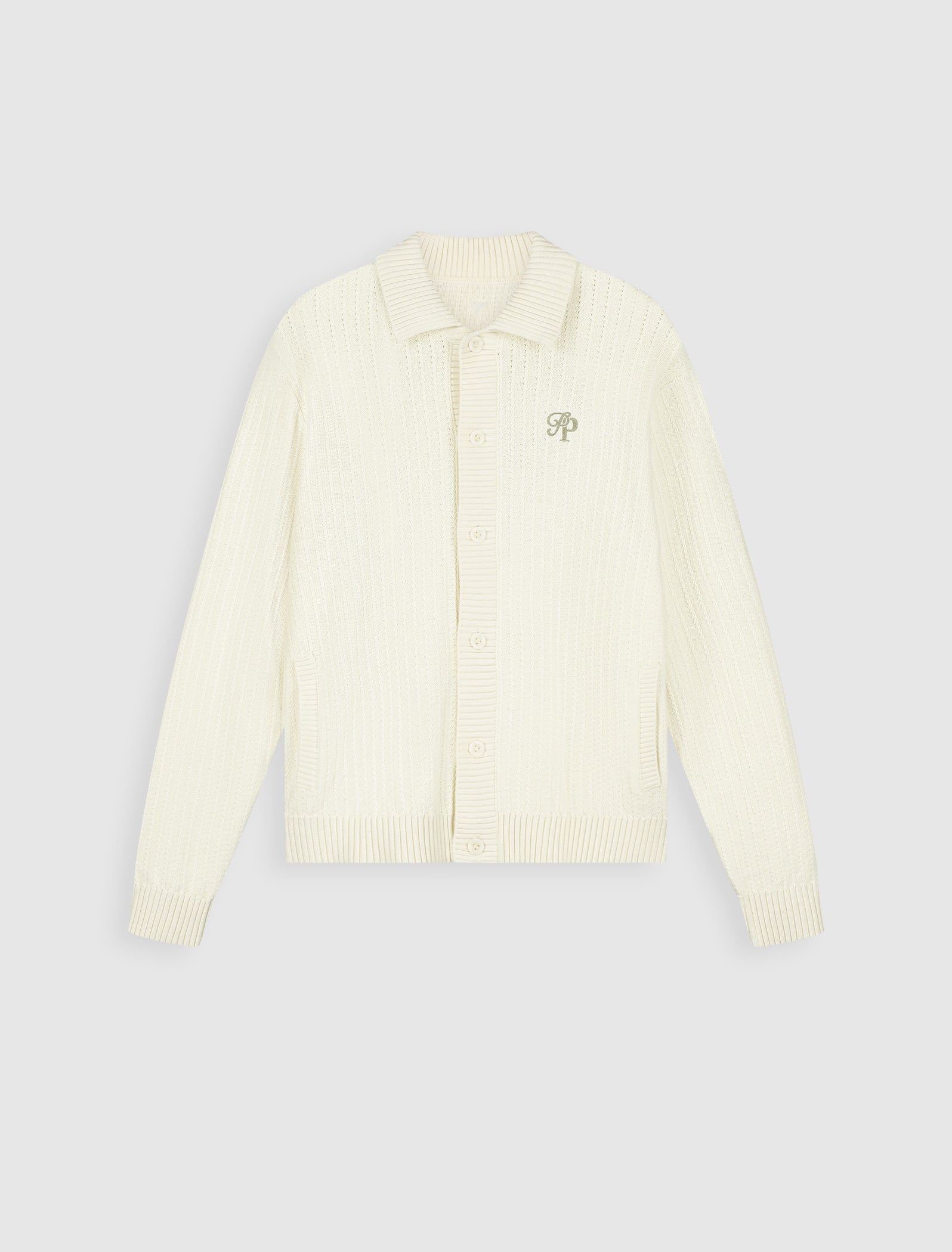 Initials Ladder Stitch Knit Vest | Ecru