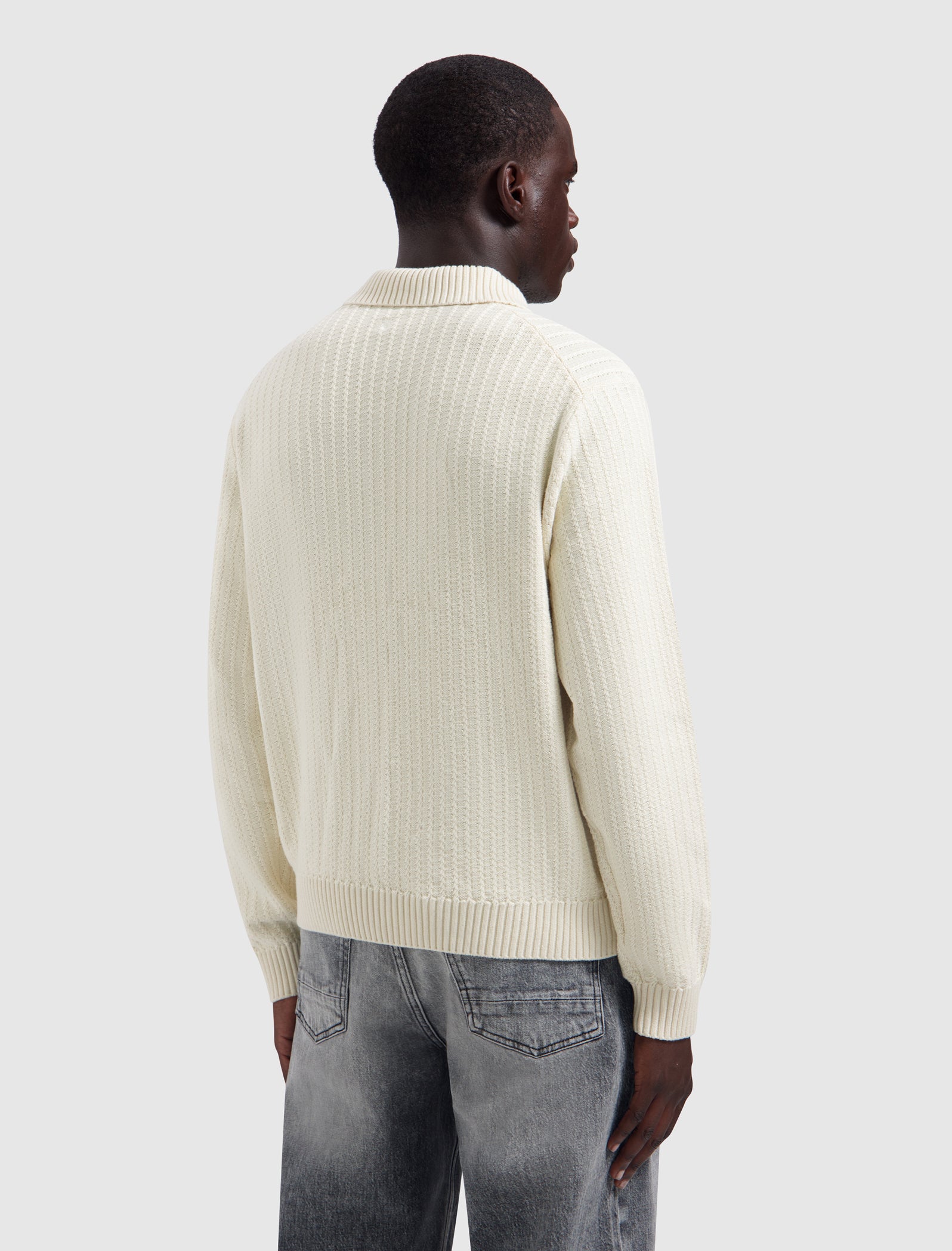 Initials Ladder Stitch Knit Vest | Ecru