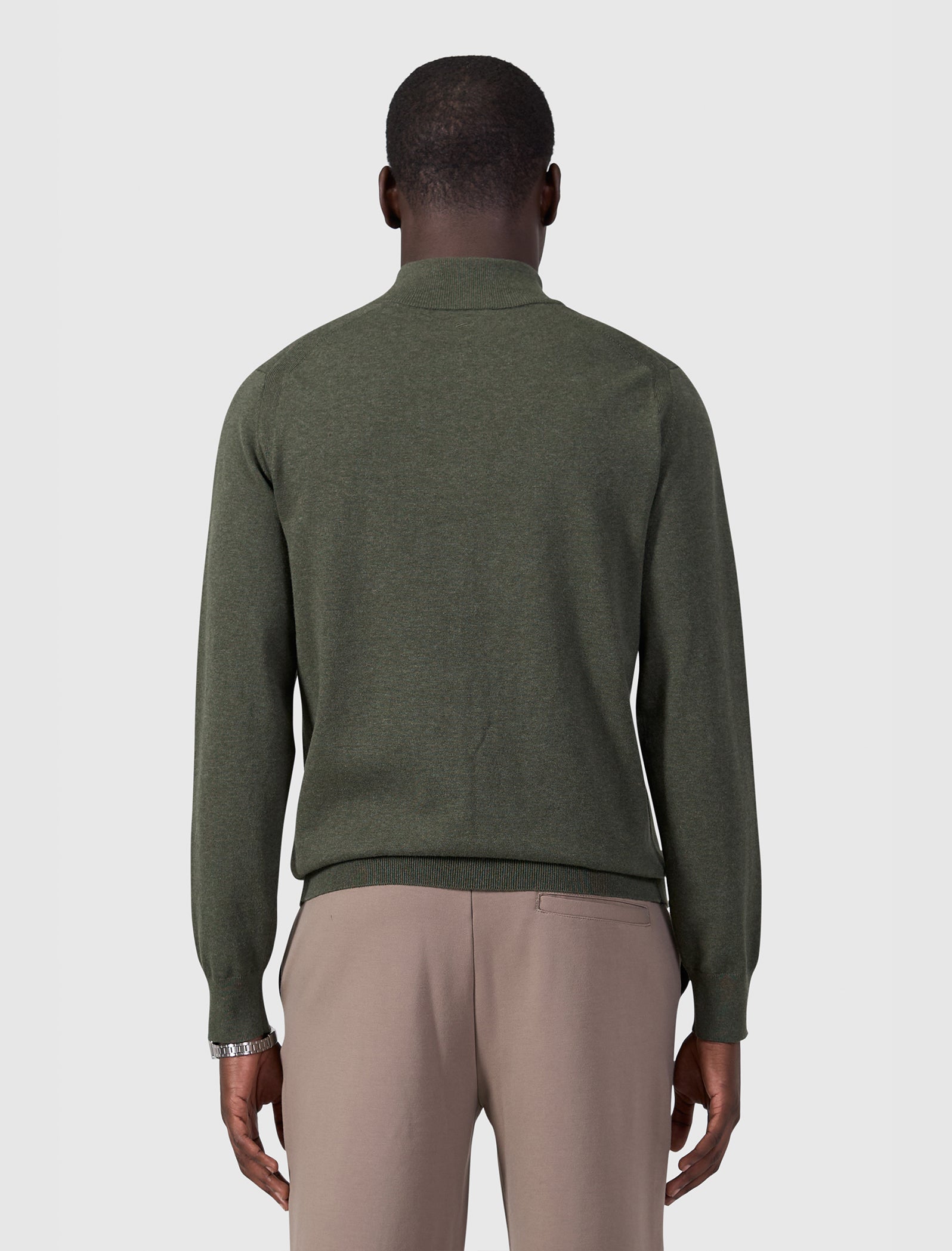 Flat Knit Hidden Half-zip Sweater | Dark Army