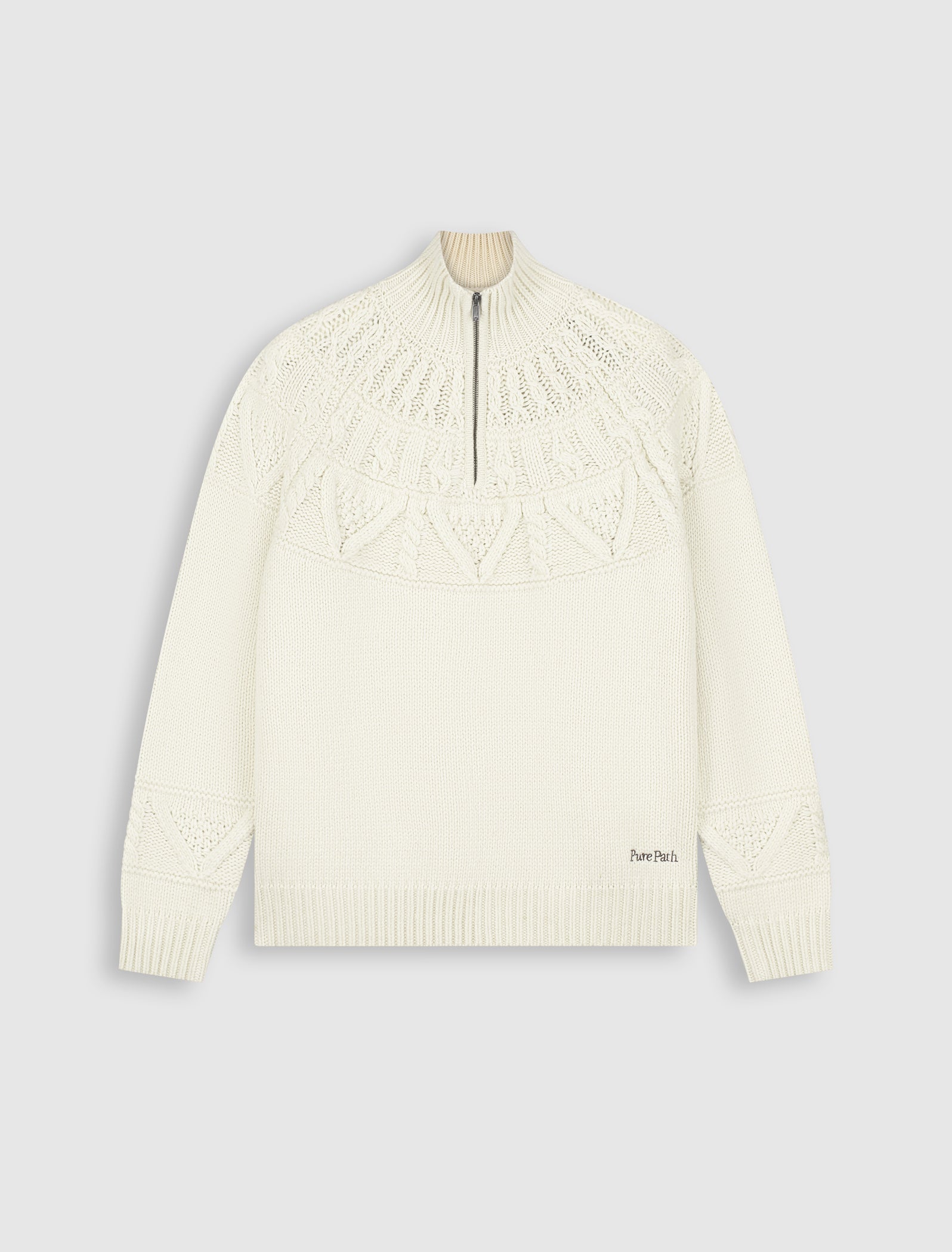 Heavy Cable Knit Sweater | Ecru