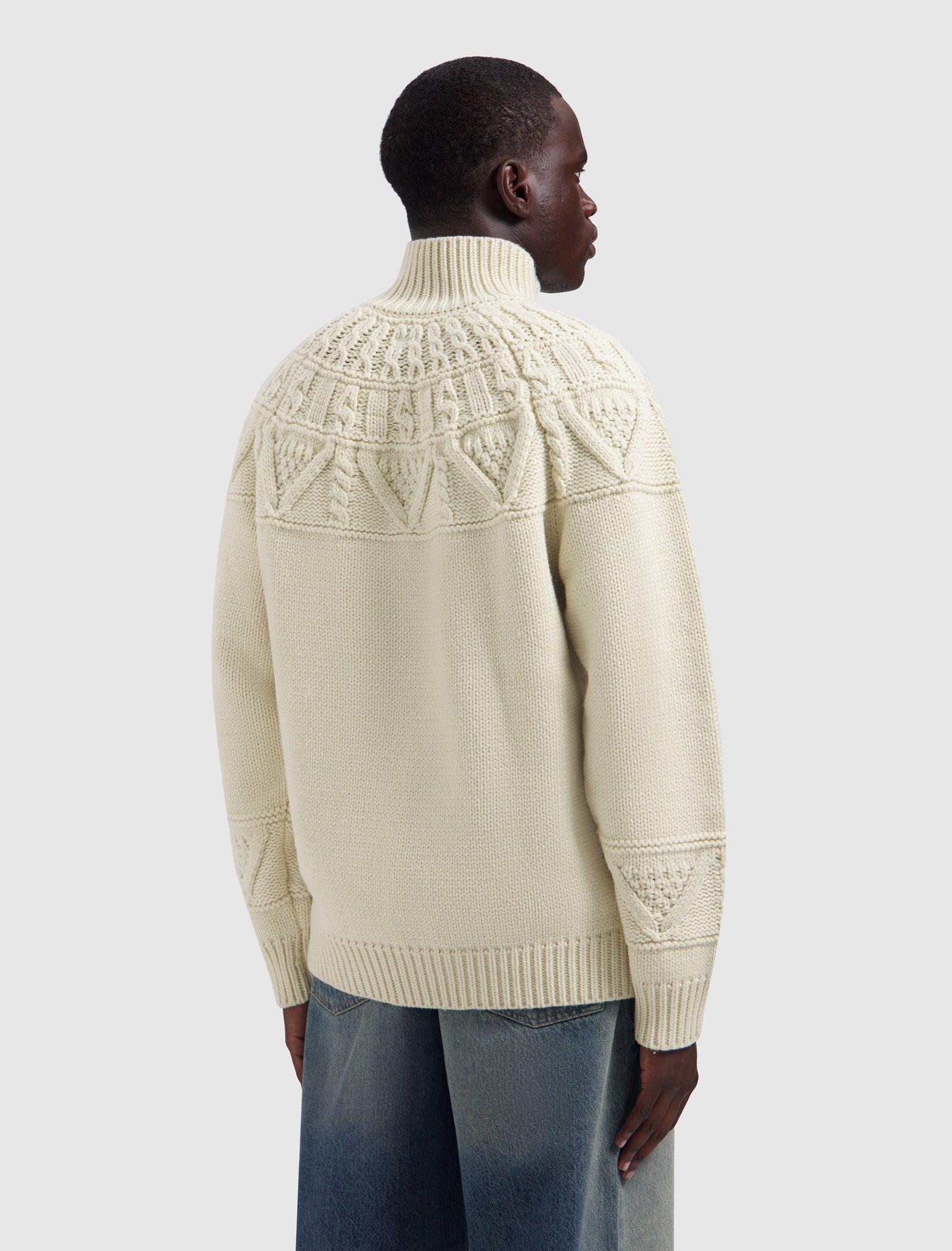 Heavy Cable Knit Sweater | Ecru