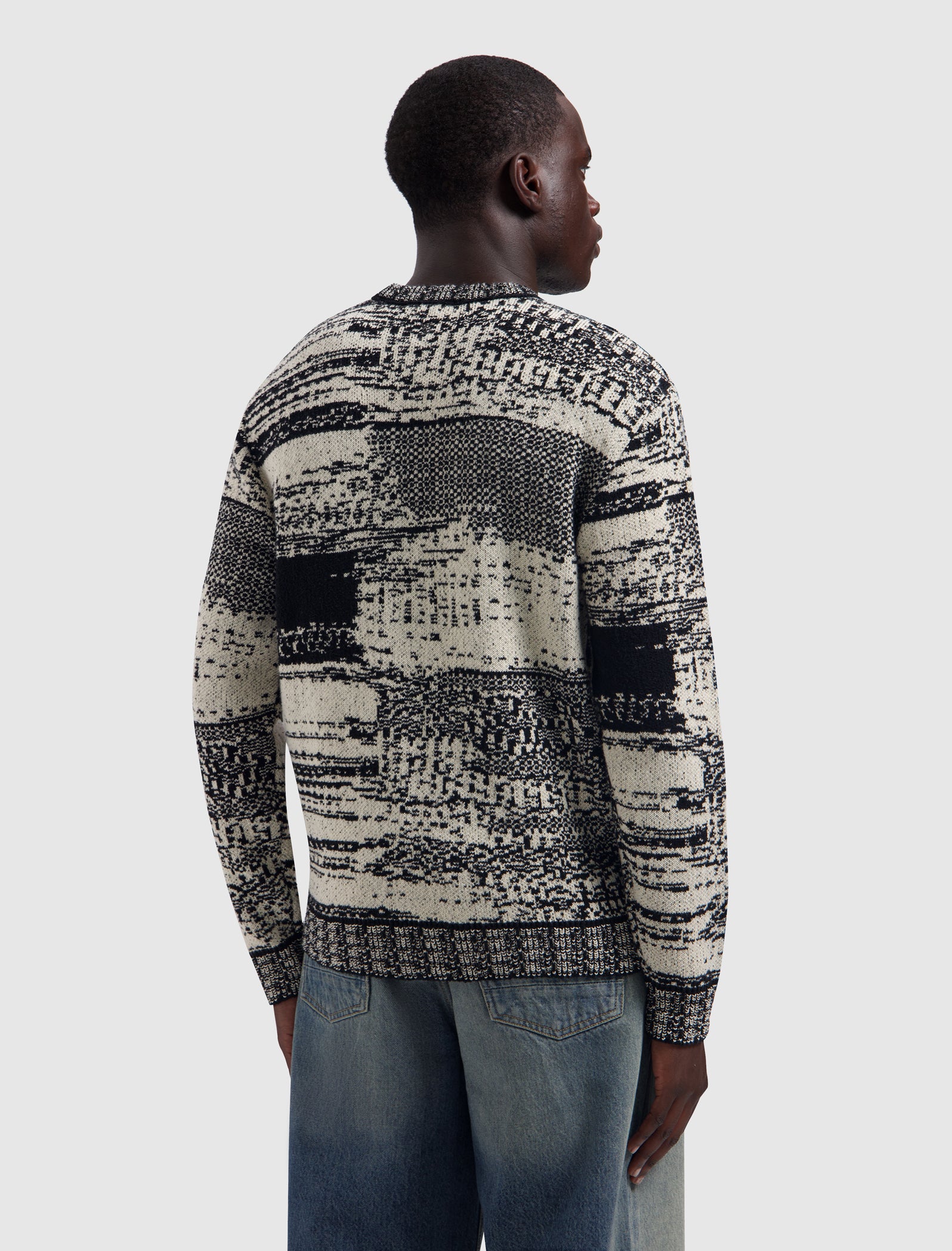 Jacquard Knit Sweater | Black
