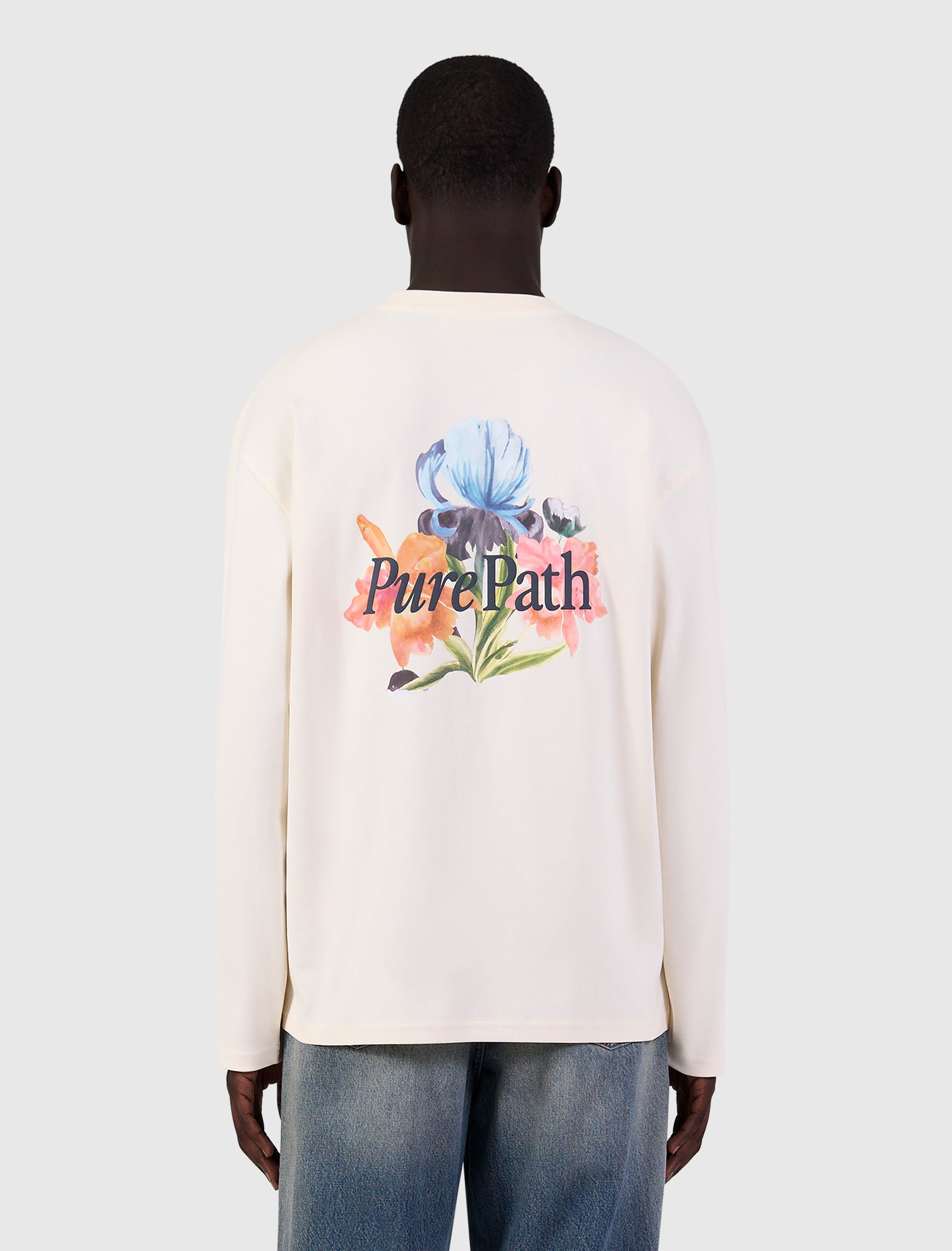 Trio of Flowers Longsleeve T-shirt | Ecru