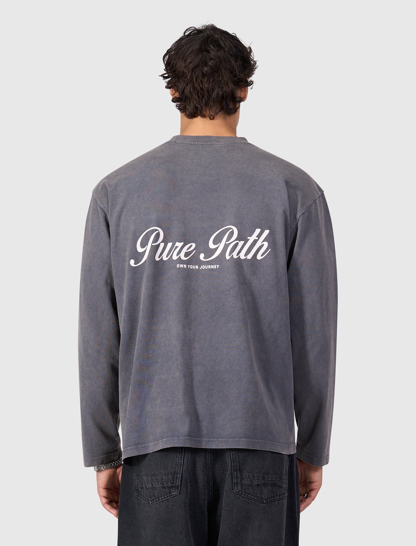 Washed Essence of Life Longsleeve T-shirt | Dark Grey