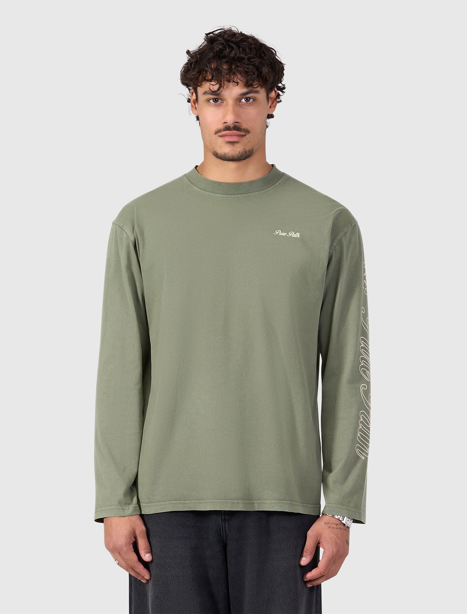 Washed Essence of Life Longsleeve T-shirt | Dark Army