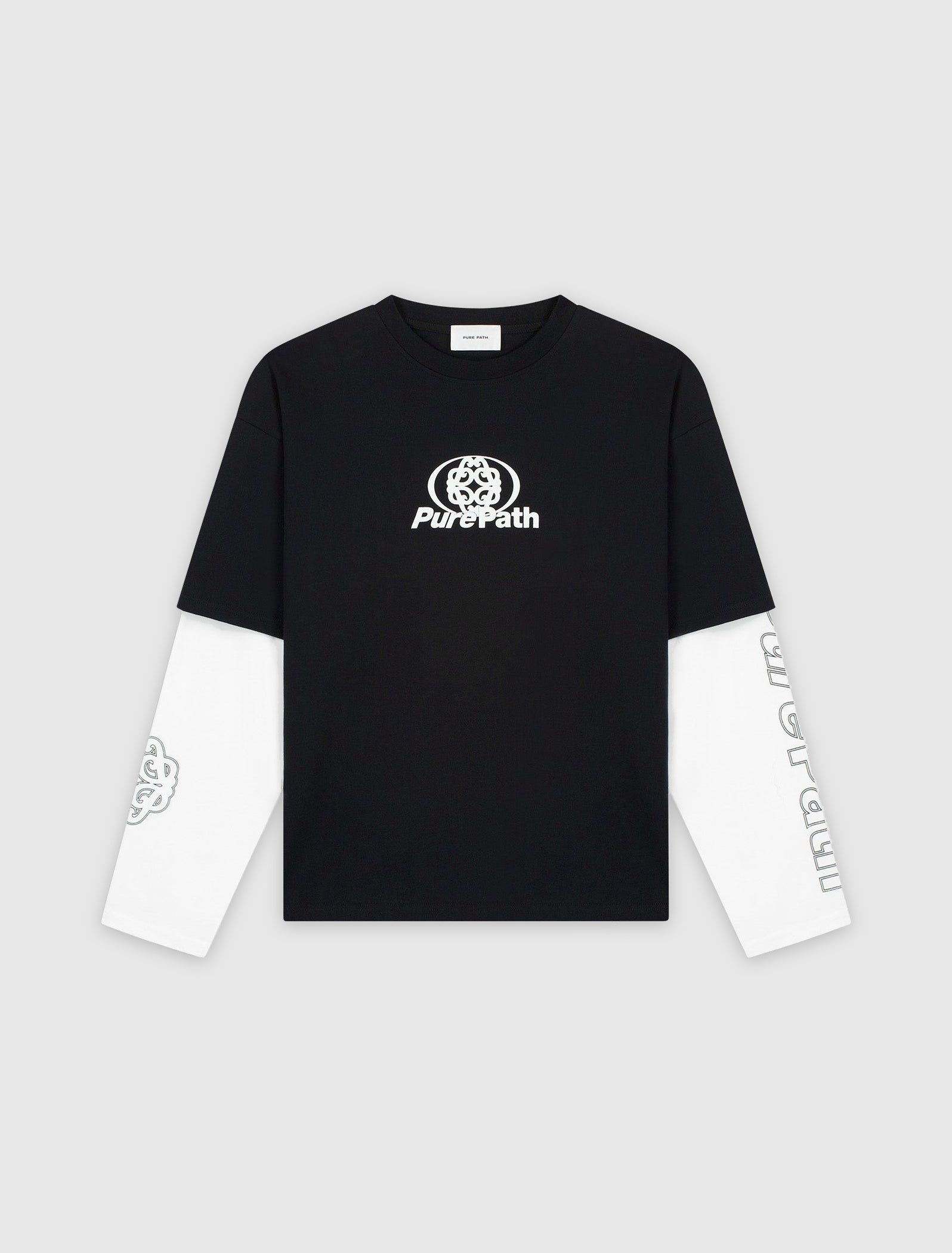 Double Layered Monogram Longsleeve T-shirt | Black
