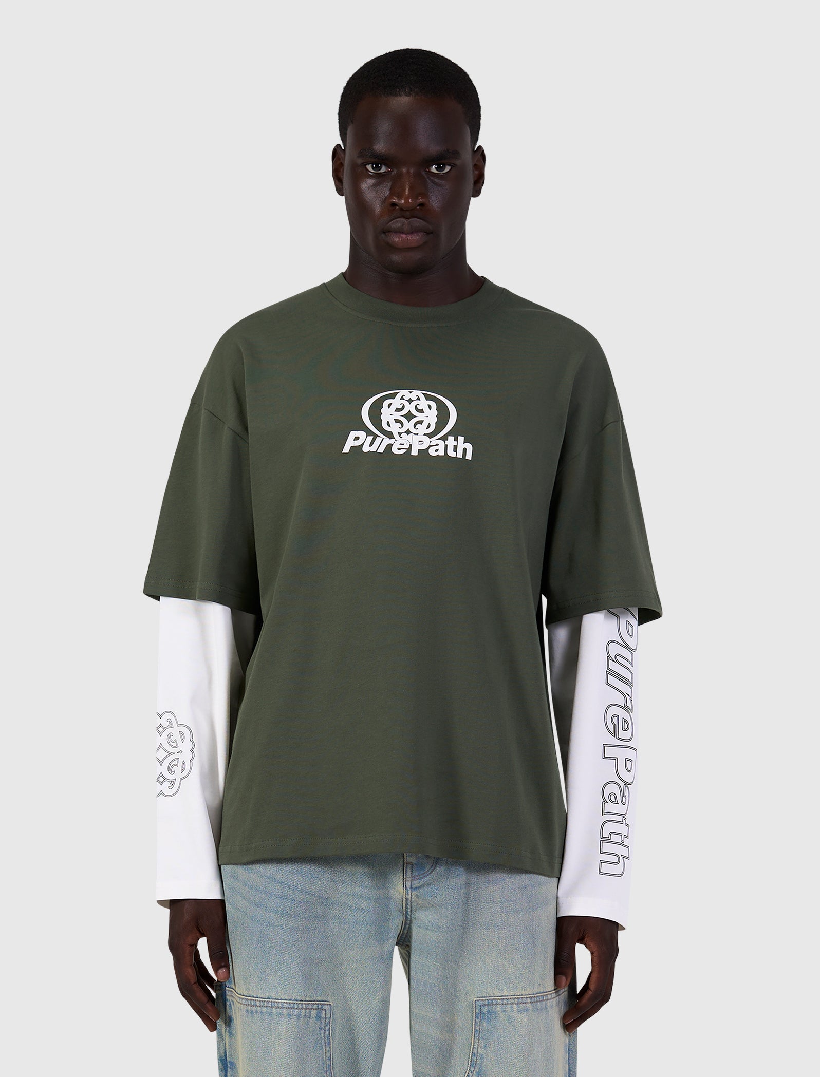 Double Layered Monogram Longsleeve T-shirt | Dark Army