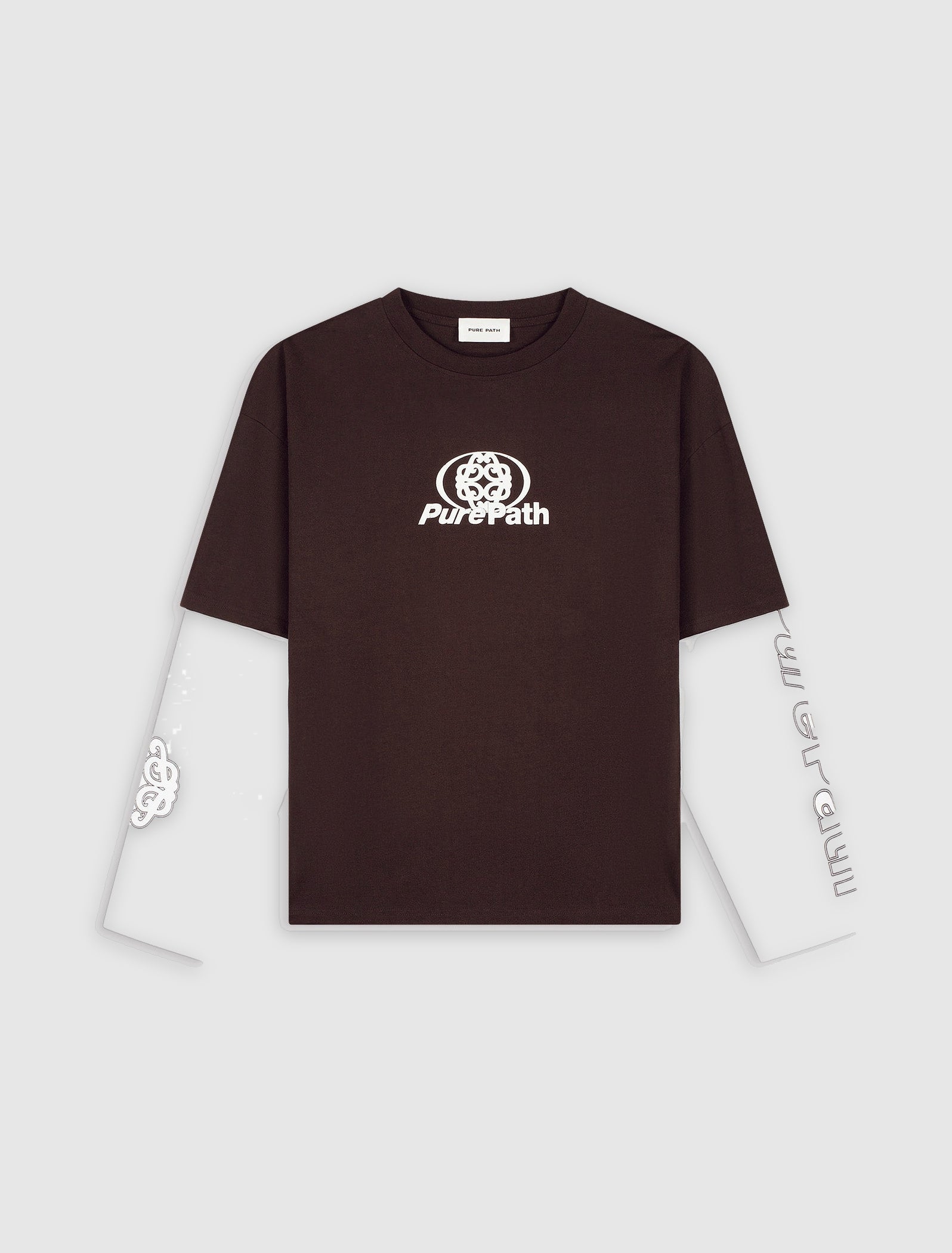 Double Layered Monogram Longsleeve T-shirt | Dark Brown