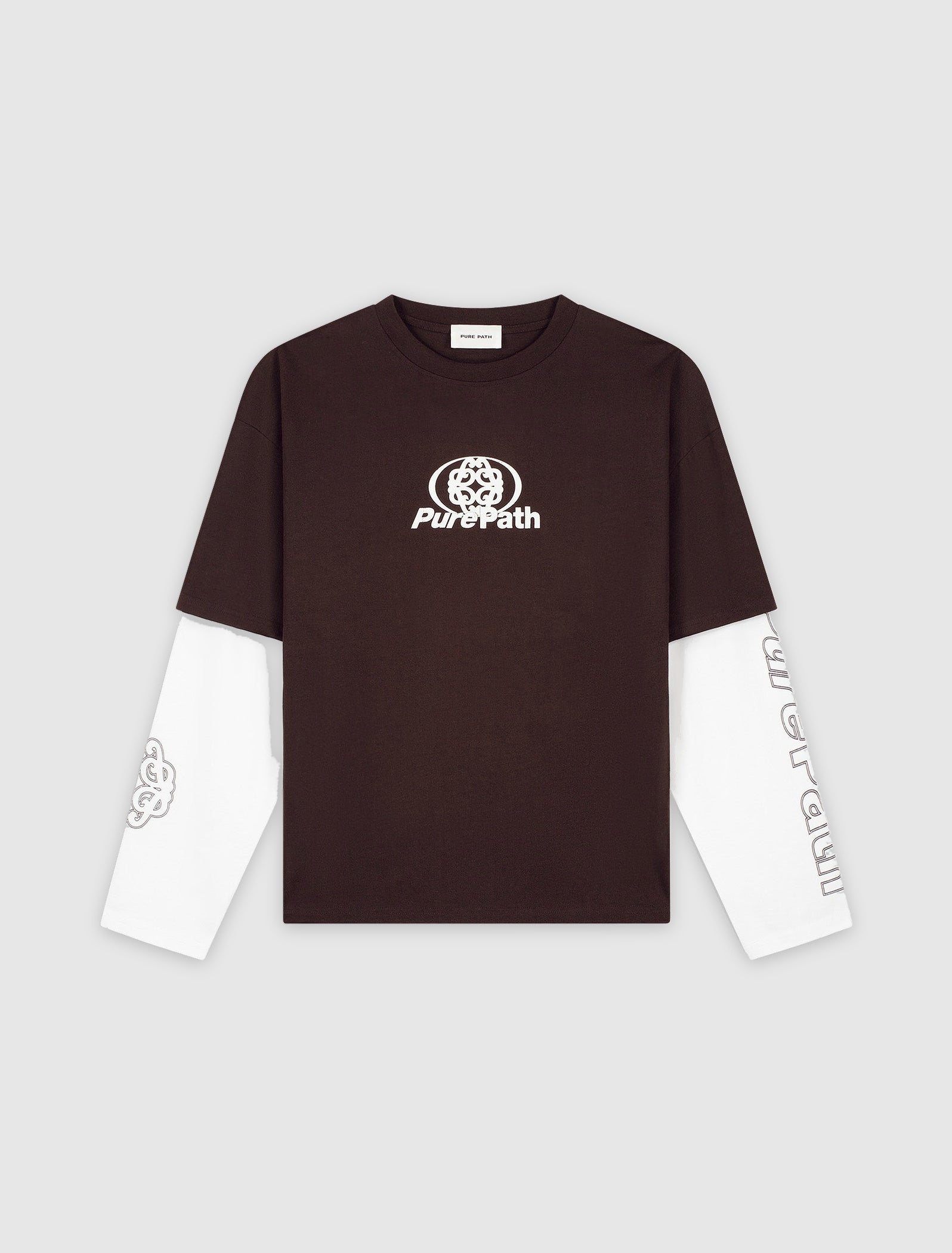 Double Layered Monogram Longsleeve T-shirt | Dark Brown