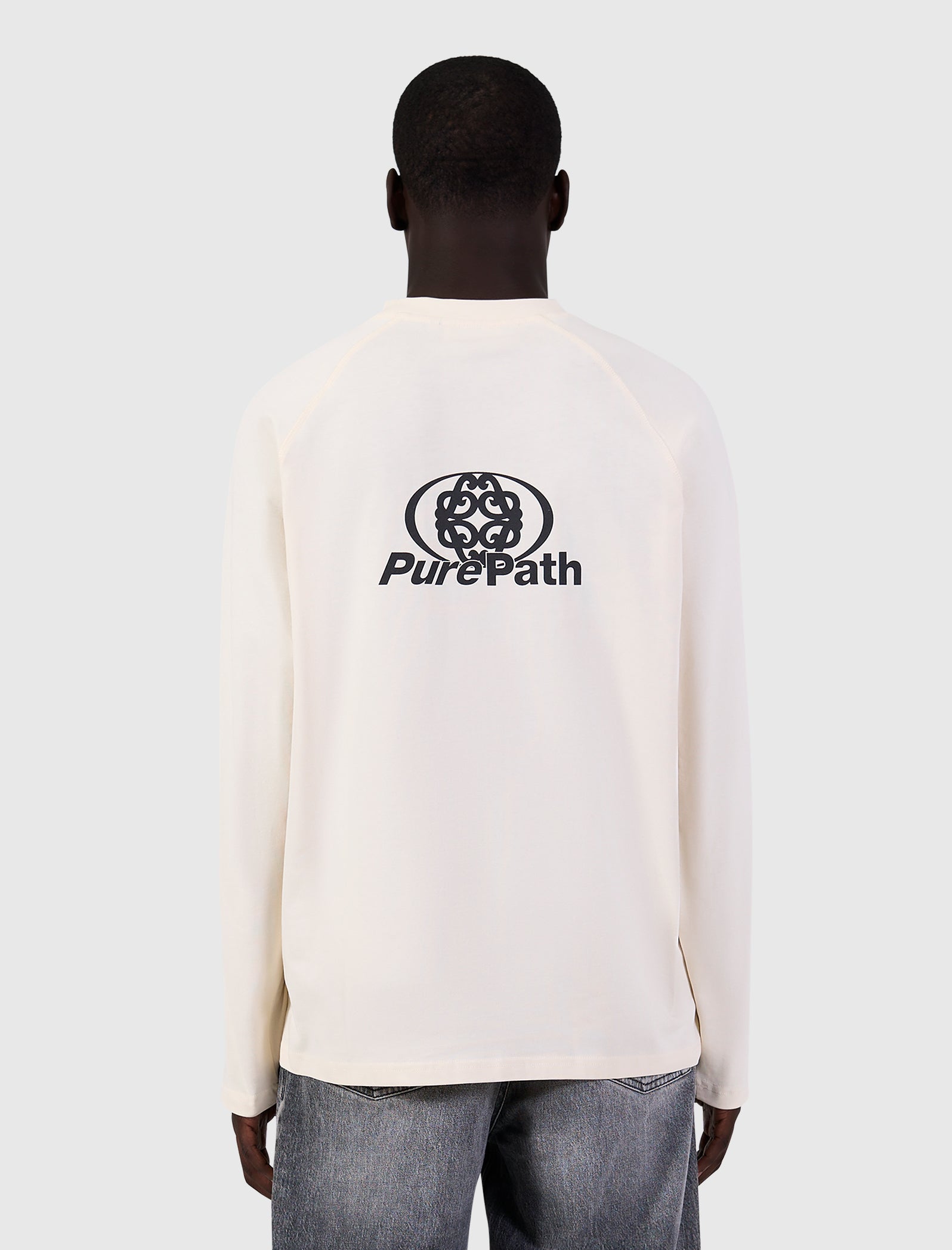 Monogram Raglan Longsleeve T-shirt | Ecru