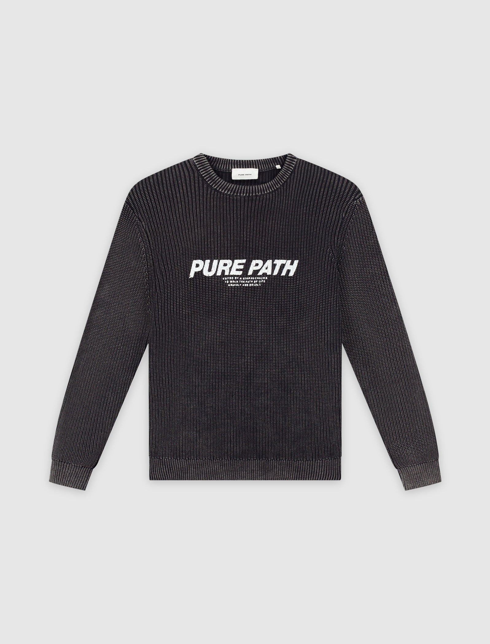 Washed United Knit Sweater | Black