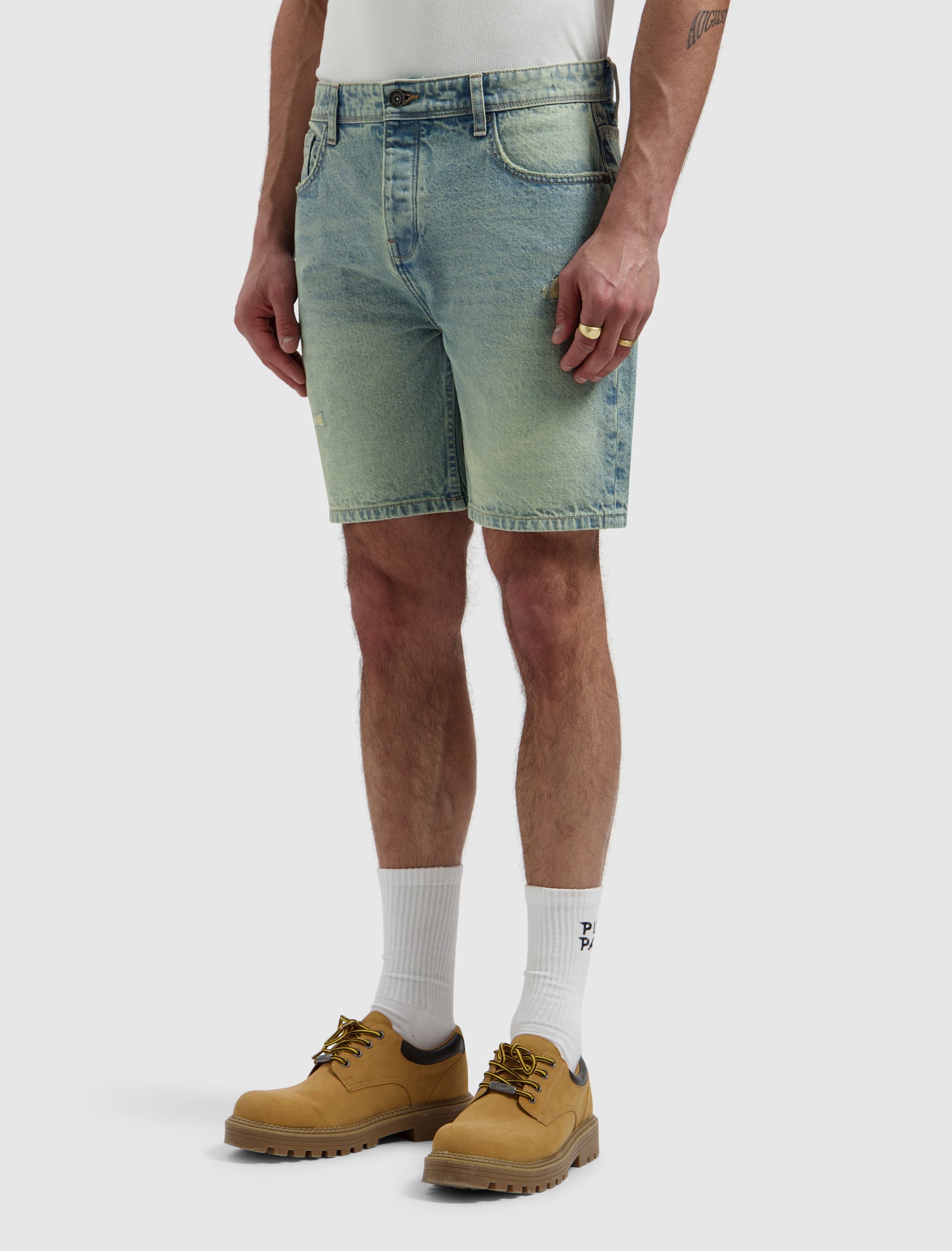 The Owen Regular Fit Short | Denim Blue Green