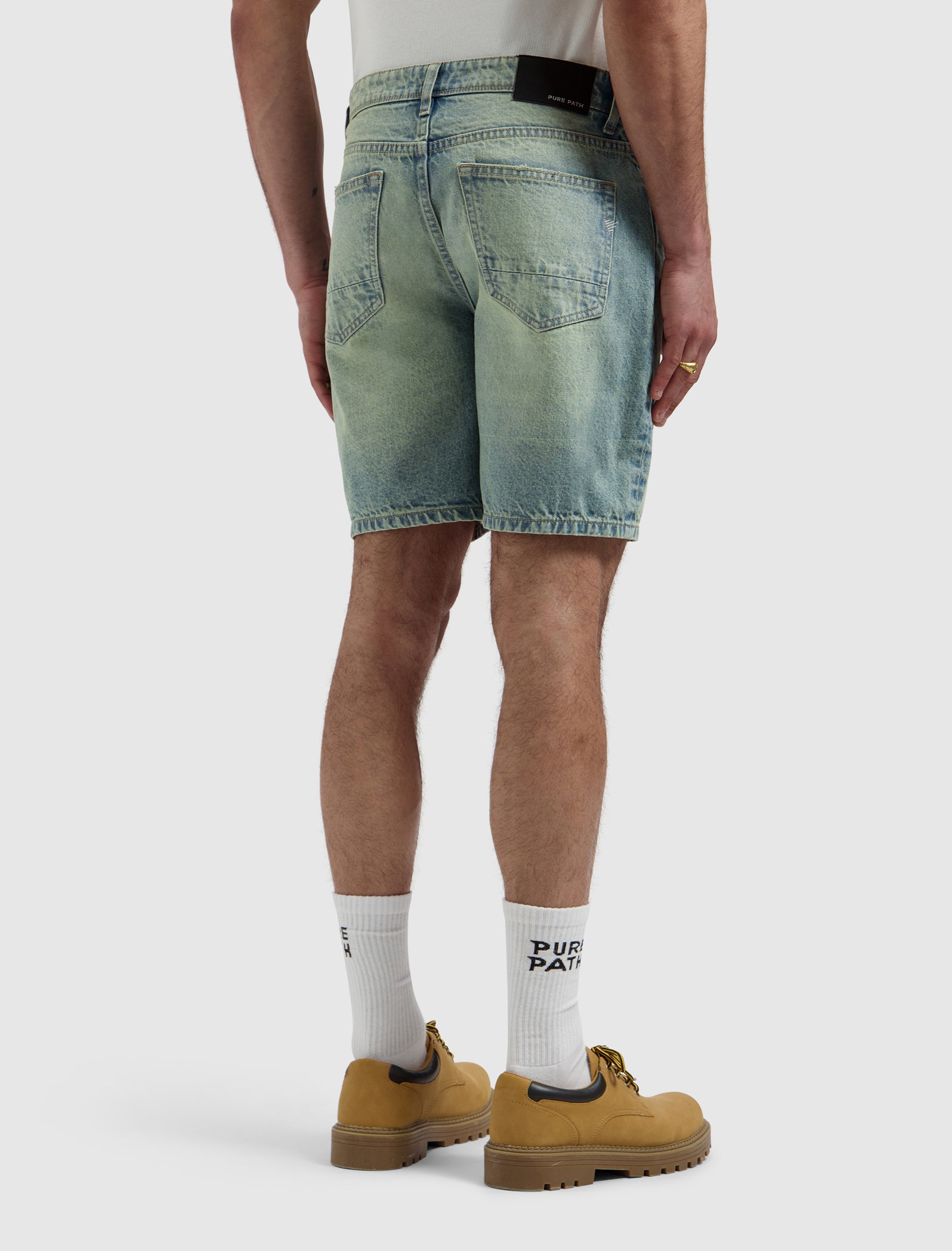 The Owen Regular Fit Short | Denim Blue Green