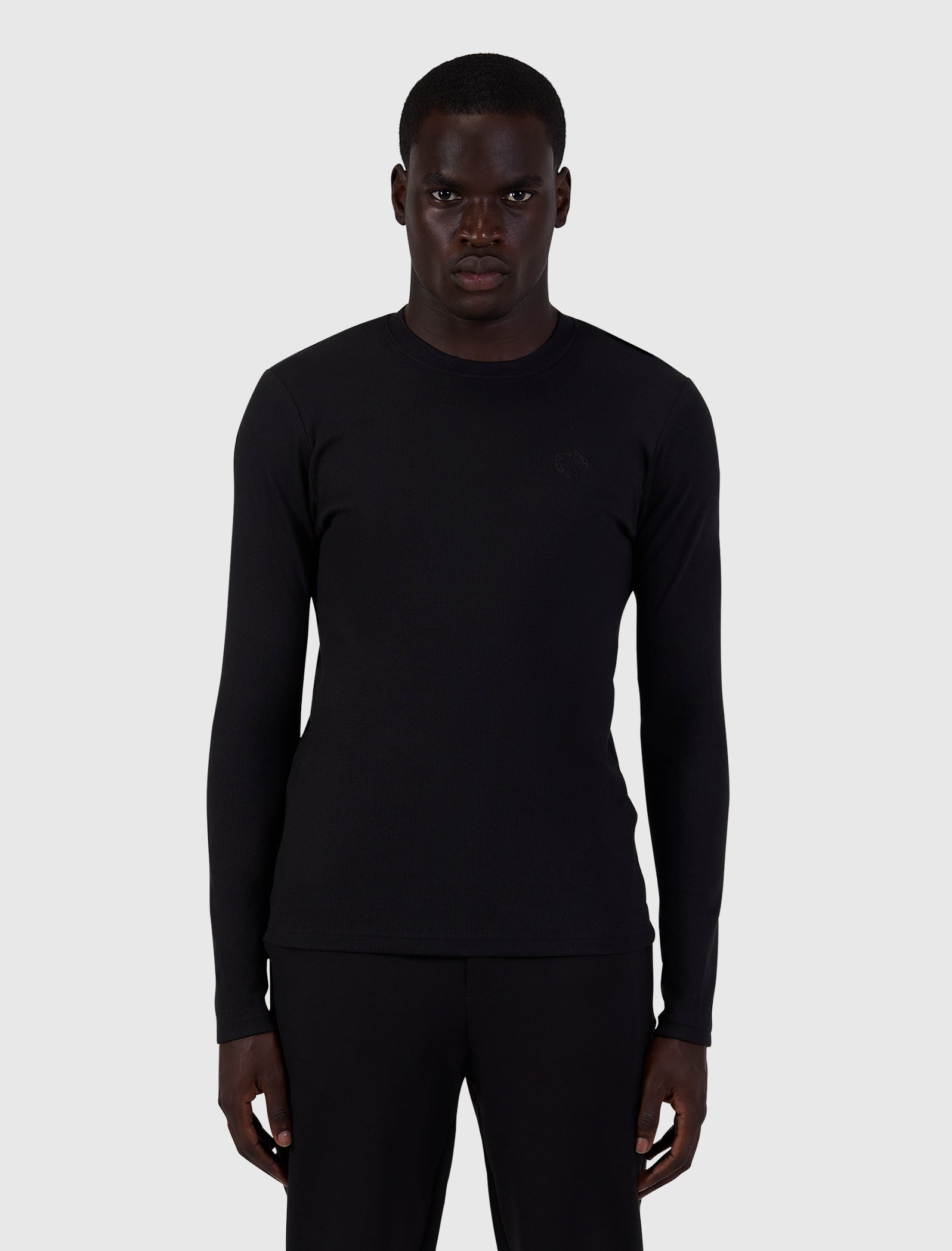 Muscle Rib Longsleeve T-shirt | Black