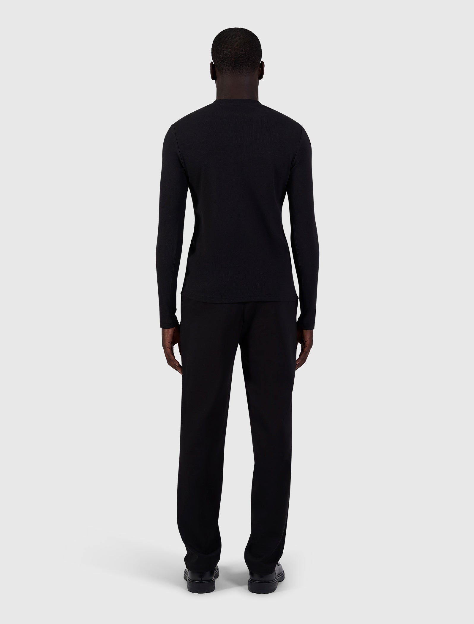 Muscle Rib Longsleeve T-shirt | Black