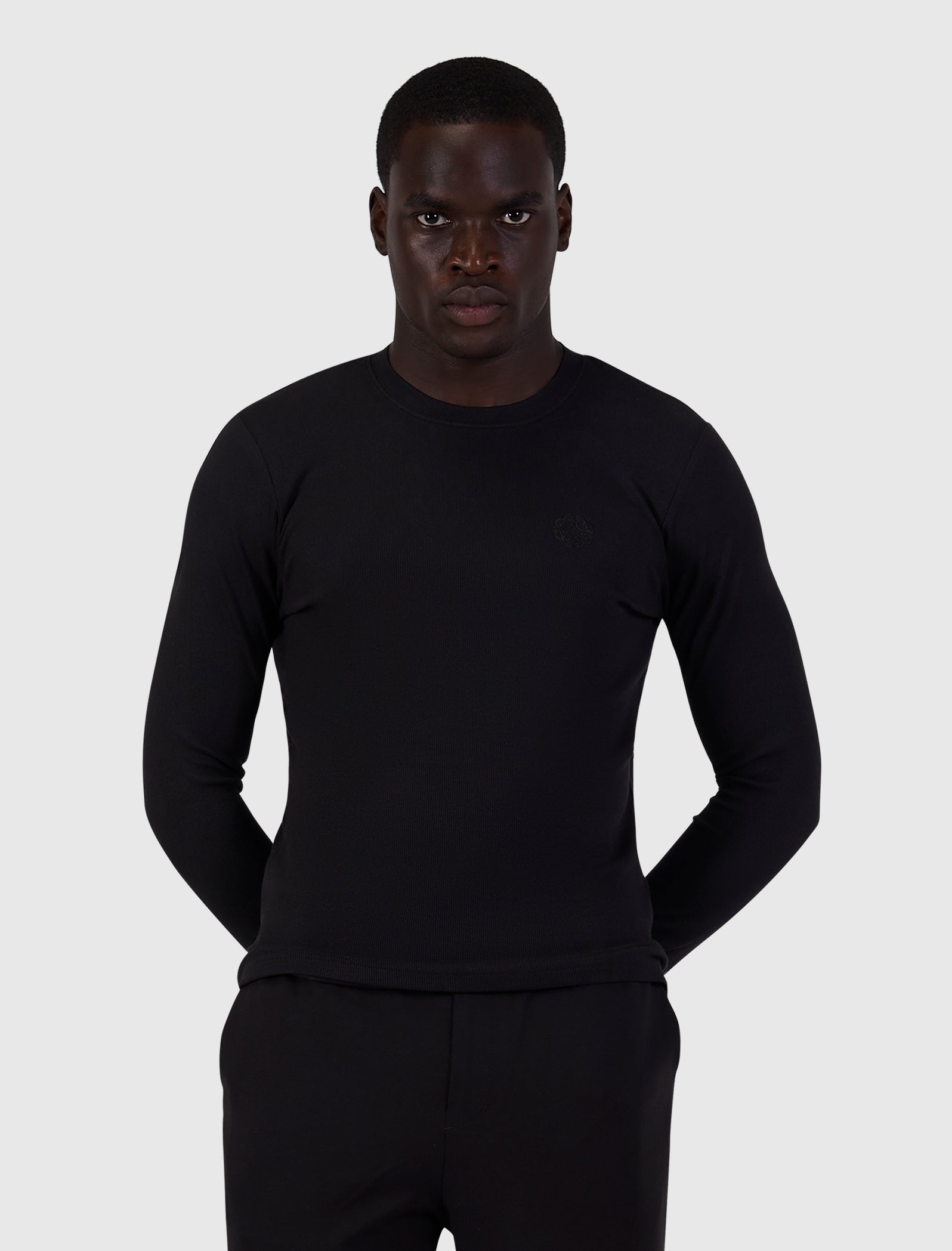 Muscle Rib Longsleeve T-shirt | Black