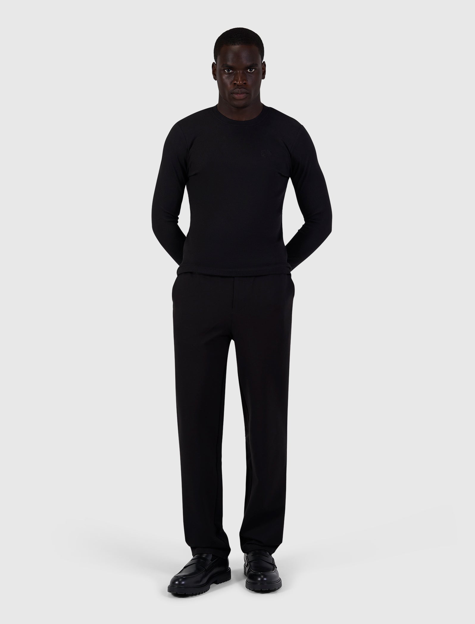 Muscle Rib Longsleeve T-shirt | Black