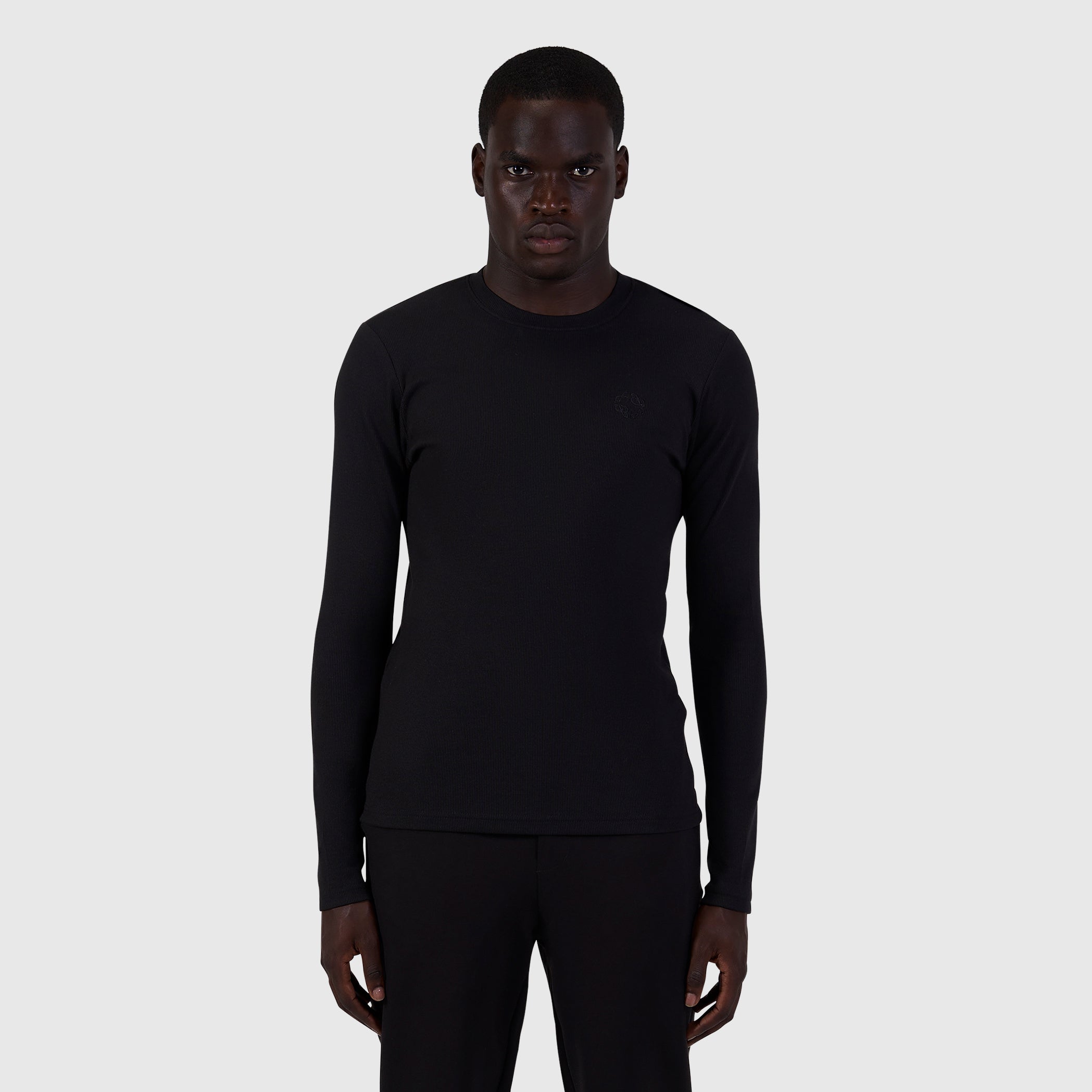 Muscle Rib Longsleeve T-shirt | Black