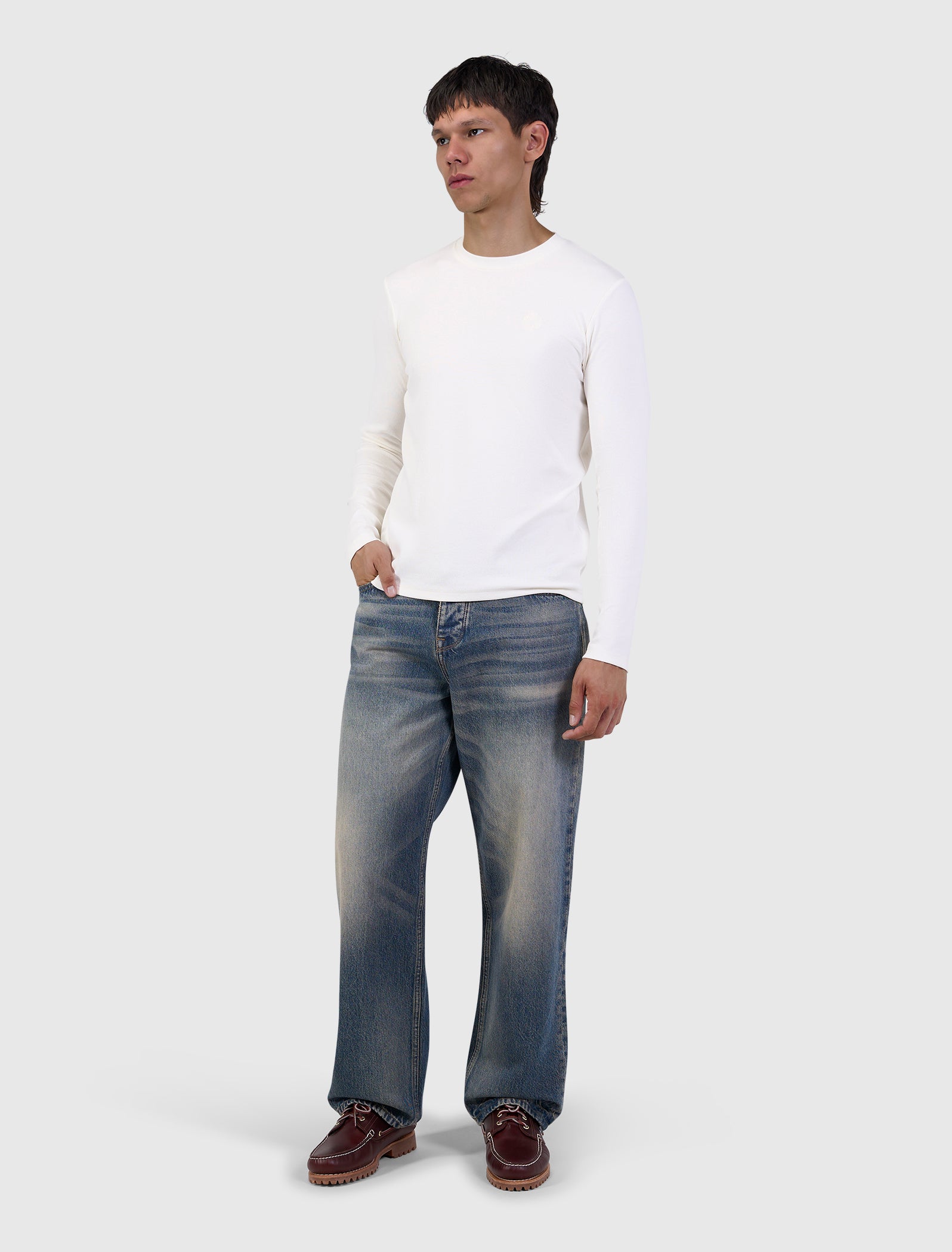 Muscle Rib Longsleeve T-shirt | Off White