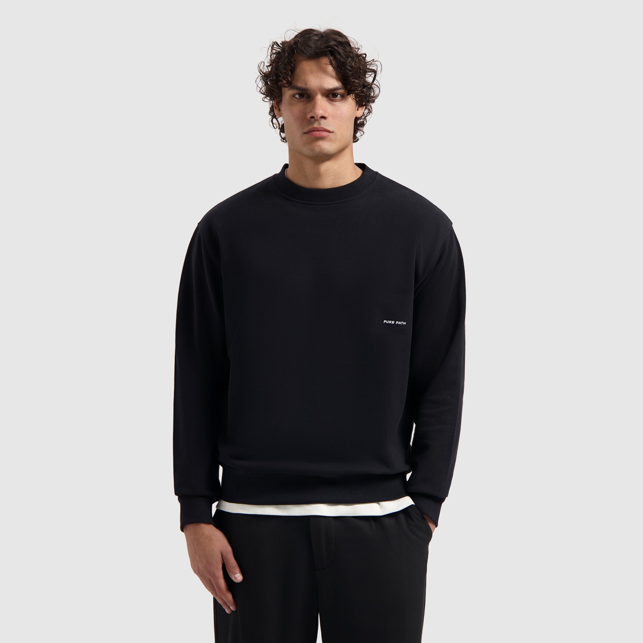 Essential Sideline Wordmark Sweater | Black